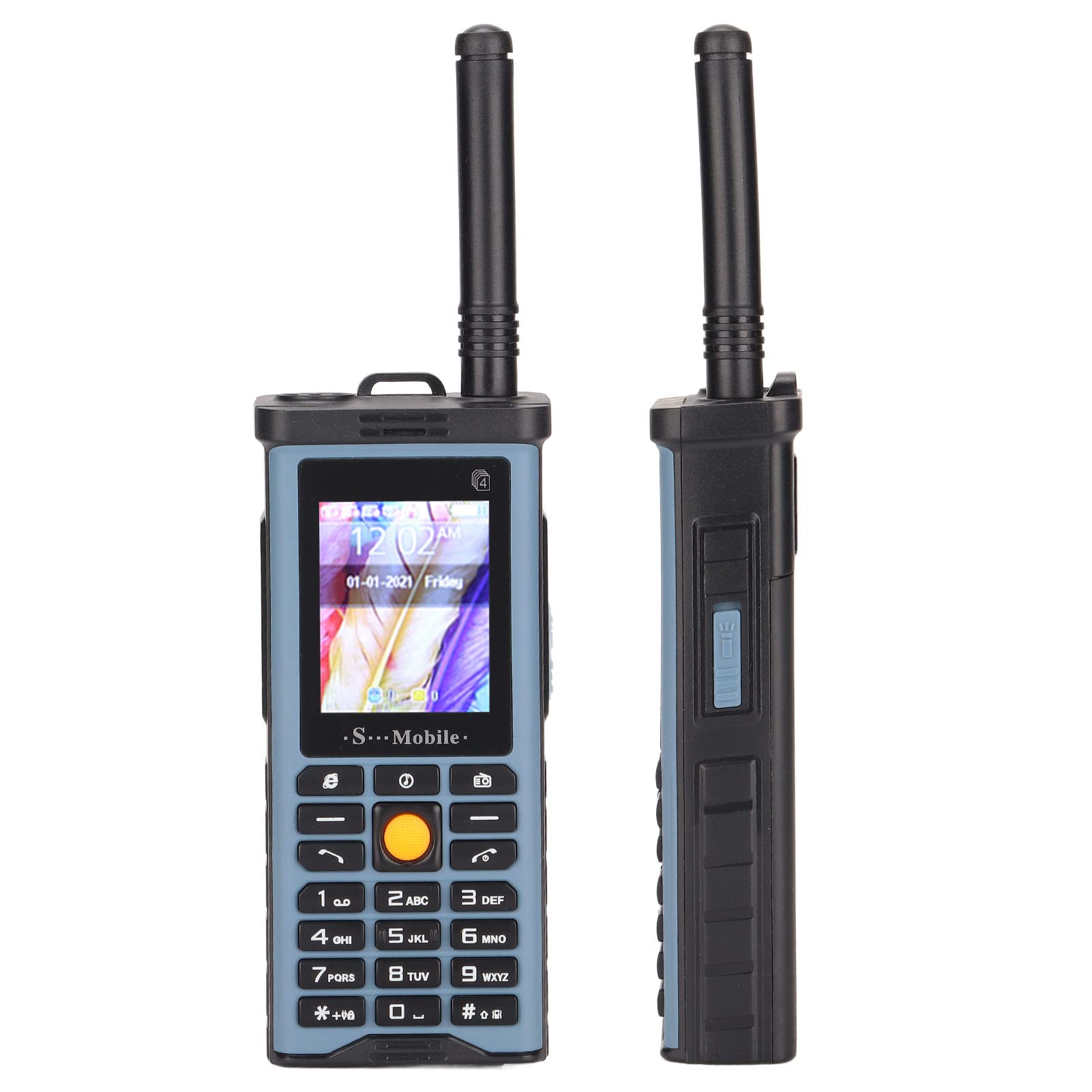 Unlocked 2G Retro Phone for Seniors - 4 SIM, 2400mAh, Big Buttons (Light Blue) - Ideal for Elderly & Outdoor Use