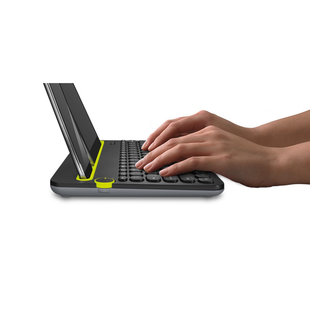 Logitech K480 Wireless Bluetooth Keyboard - German Layout, White (Model 2229440) | Compatible with PC, Mac, iPad, Smartphones - Perfect for Home Office & Remote Work