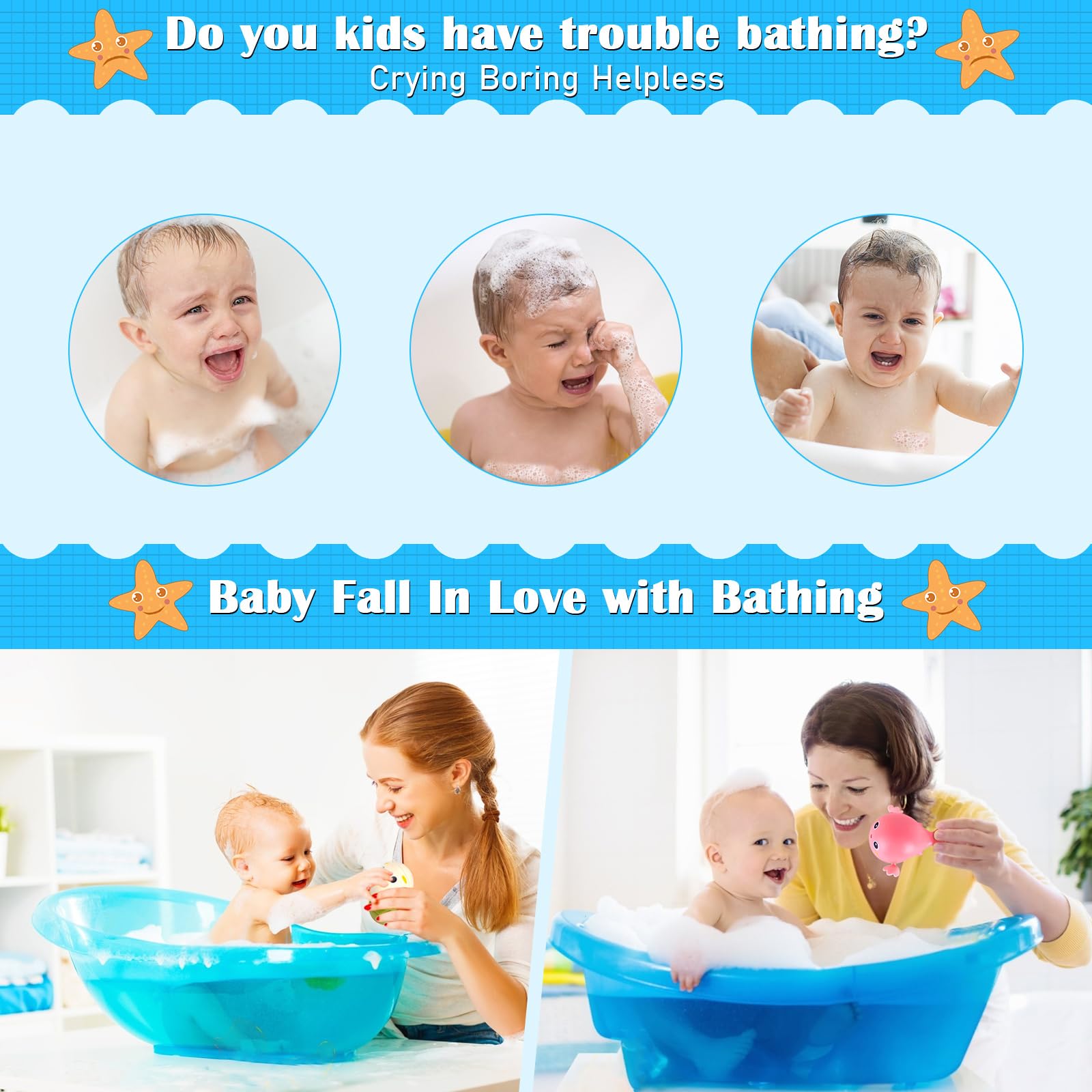**4 Pack Baby Bath Toys for Toddlers 1-3 Years - Floating Wind-up Swimming Pool Toys, Bathtub & Beach Water Play Set for Kids Boys Girls - Perfect Christmas Gift for Ages 1-6 (Great for Bathtime Fun, Pool Parties & Beach Adventures)**