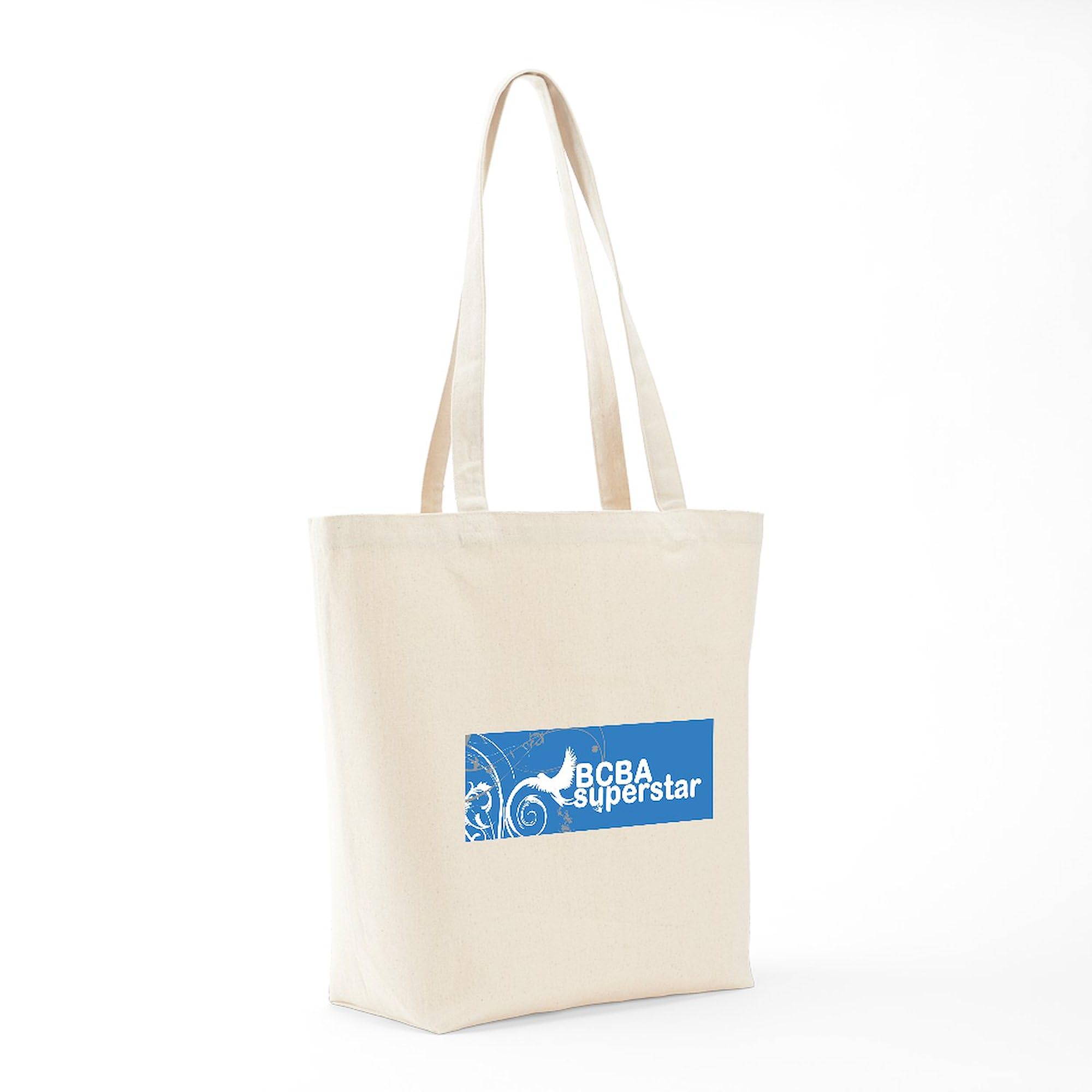 BCBA Superstar Tote Bag - Natural Canvas Reusable Shopping Bag for Therapists, Teachers & ABA Professionals - Perfect for Work, Conferences & Daily Errands