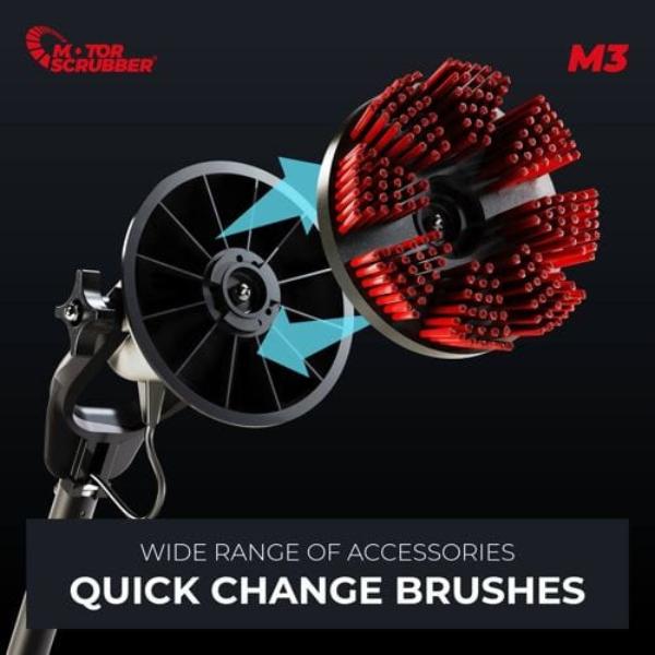 M3 MotorScrubber Cordless Powerful Lightweight Floor Scrubber - Heavy Duty Cleaning for Hardwood, Tile & Vinyl Floors - Perfect for Home, Office & Commercial Use