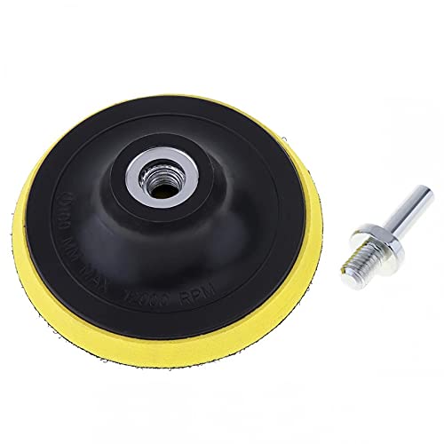 1Pcs 4'' Hook & Loop Sanding Disc Pad - Self-Adhesive Abrasive Tool with 8mm Handle for Electric Grinder & Polisher - Perfect for Woodworking, Metal Finishing & DIY Projects