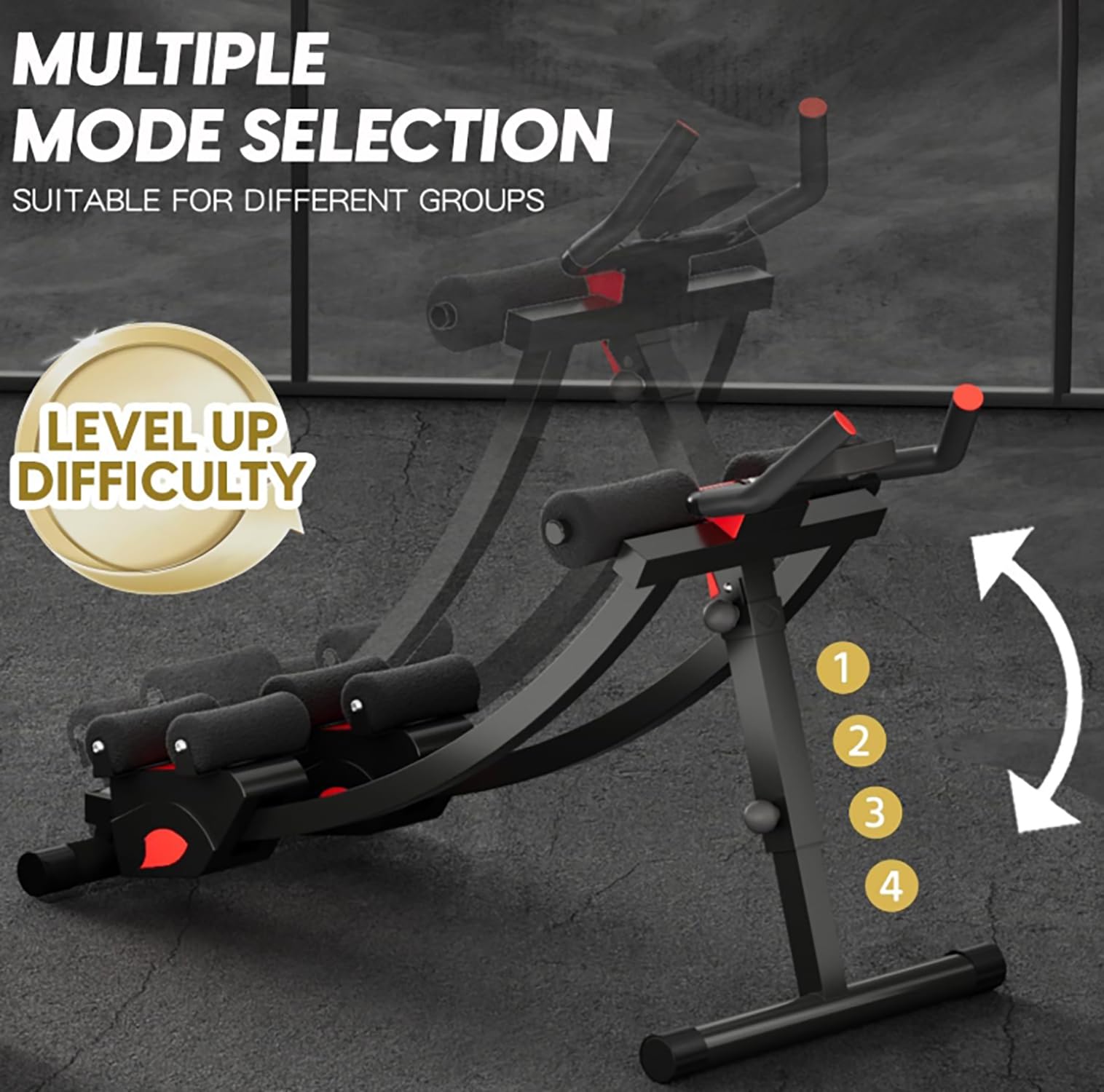 Adjustable Abdominal Trainer Machine - Core Strength Workout Equipment for Home & Gym | Foldable Ab Cruncher for Men & Women | Perfect for Home Fitness, Office Exercise & Full-Body Training