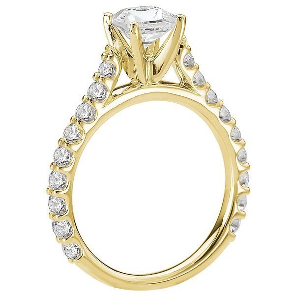 14KT 1/2 CTW Diamond Accent Cathedral Engagement Ring Setting - Perfect for 1 CT Solitaire Diamond - Ideal for Wedding, Proposal & Anniversary Gifts