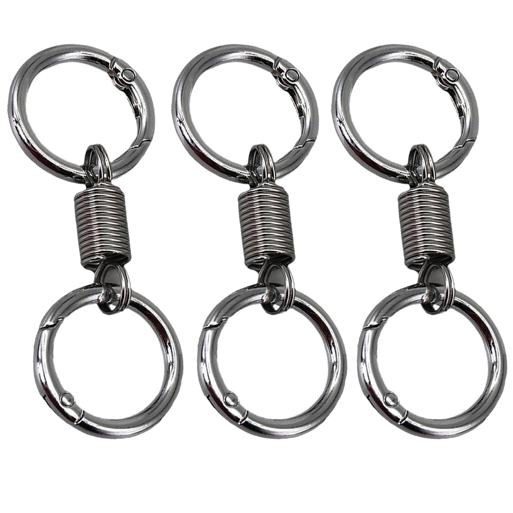Nordic Retro Spring Double Ring Keychain - Creative Key Chain Pendant for Women & Men - Perfect for Home, Office, Car Keys & Gift Giving
