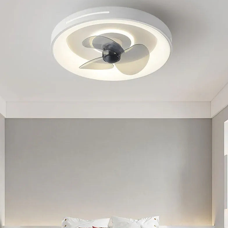 Square 3-Blade Ceiling Fan with LED Light Kit - Modern Low Profile Flush Mount for Bedroom, Living Room & Office