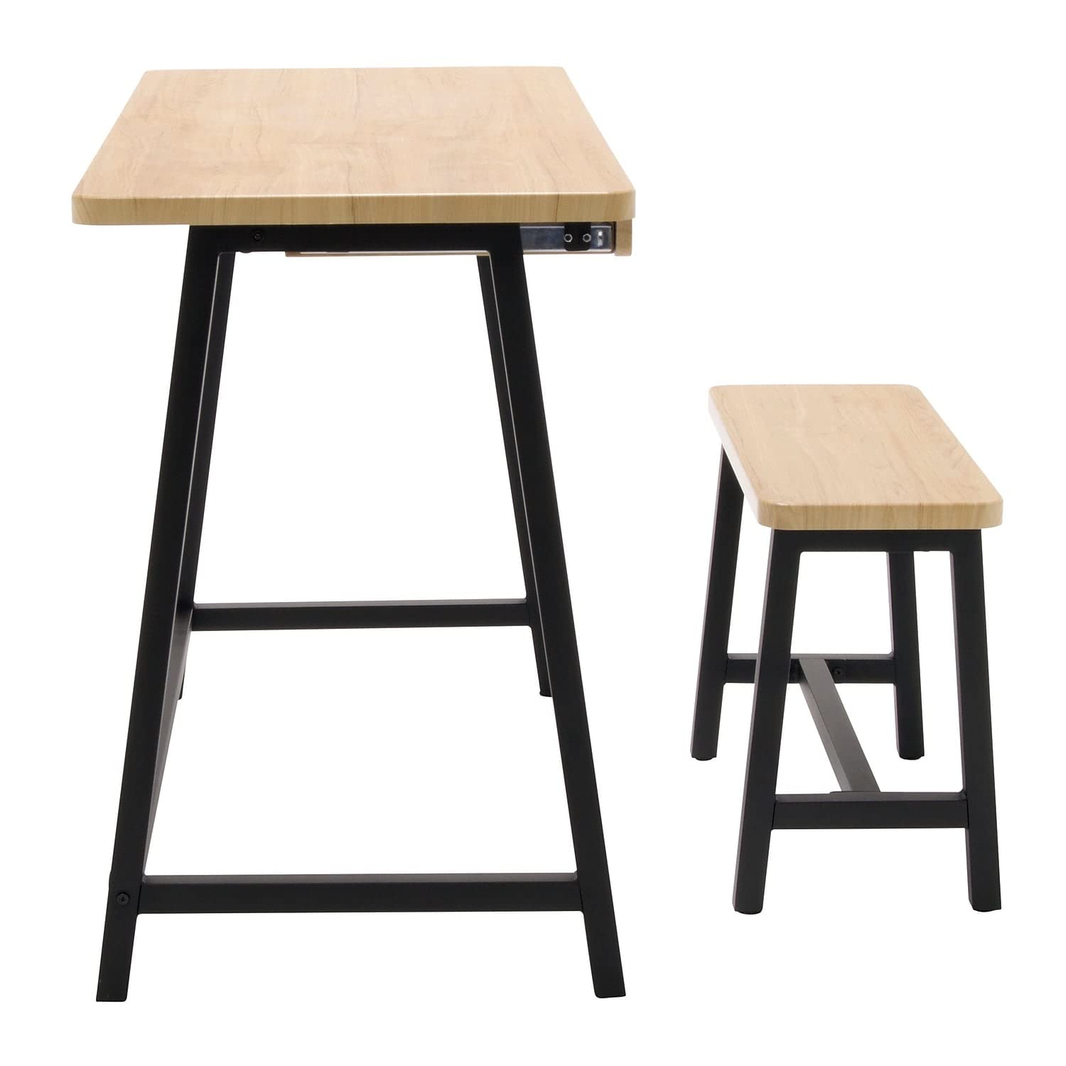 Calico Designs Ashwood Homeroom Desk with Bench - Modern Wooden Study Desk for Home Office, School & Dorm Room - Perfect for Remote Work & Online Learning