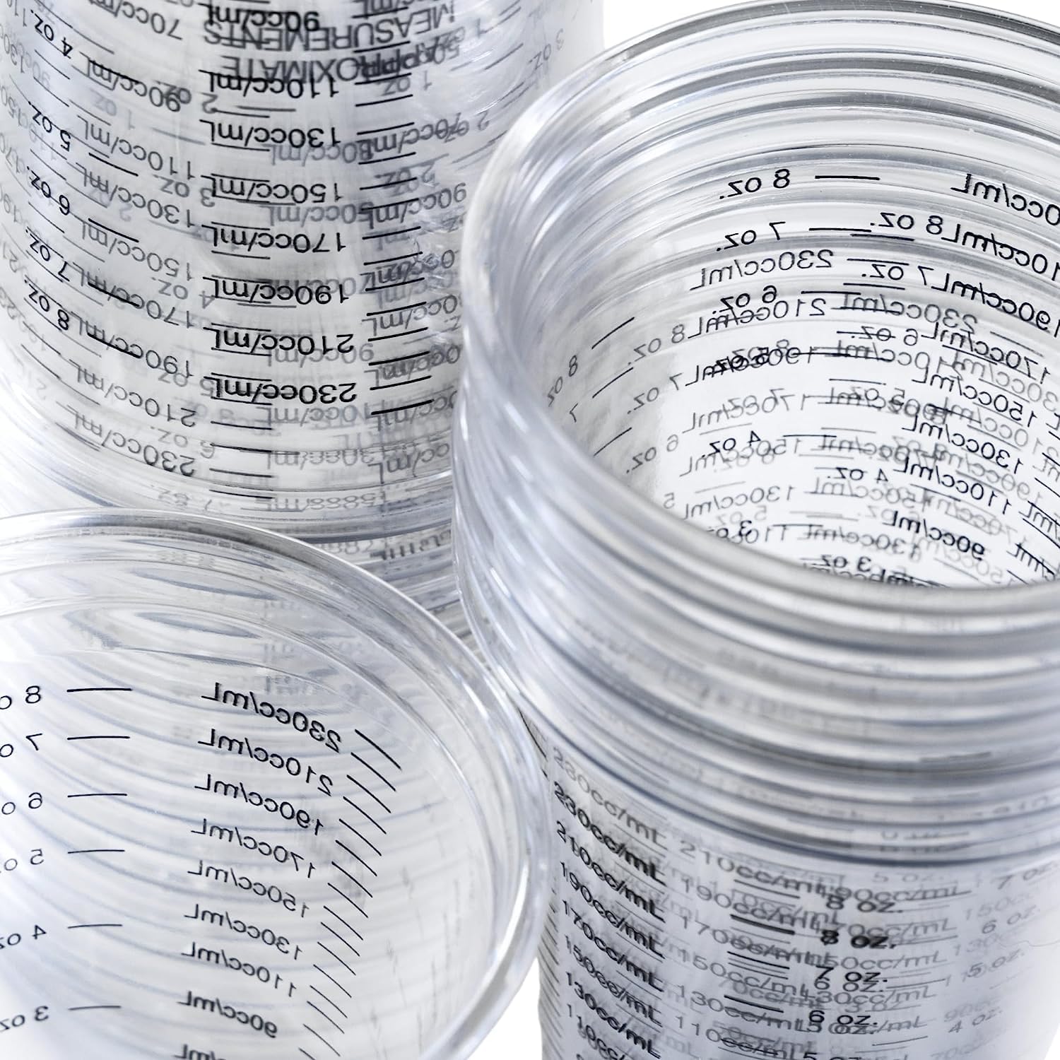 1000 Pack 10 oz Disposable Plastic Measuring Cups - Clear Graduated Cups for Cooking, Baking, Mixing Drinks, Resin, Paint & Stain - Precise ML/CC/OZ Measurements - Perfect for Kitchens, Bars, Labs & DIY Projects