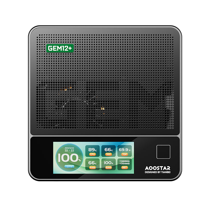 AOOSTAR GEM12+ Mini PC with AMD Ryzen 7 PRO 8845HS, OCulink Port - Powerful Compact Desktop for Gaming, Office Work & Home Entertainment