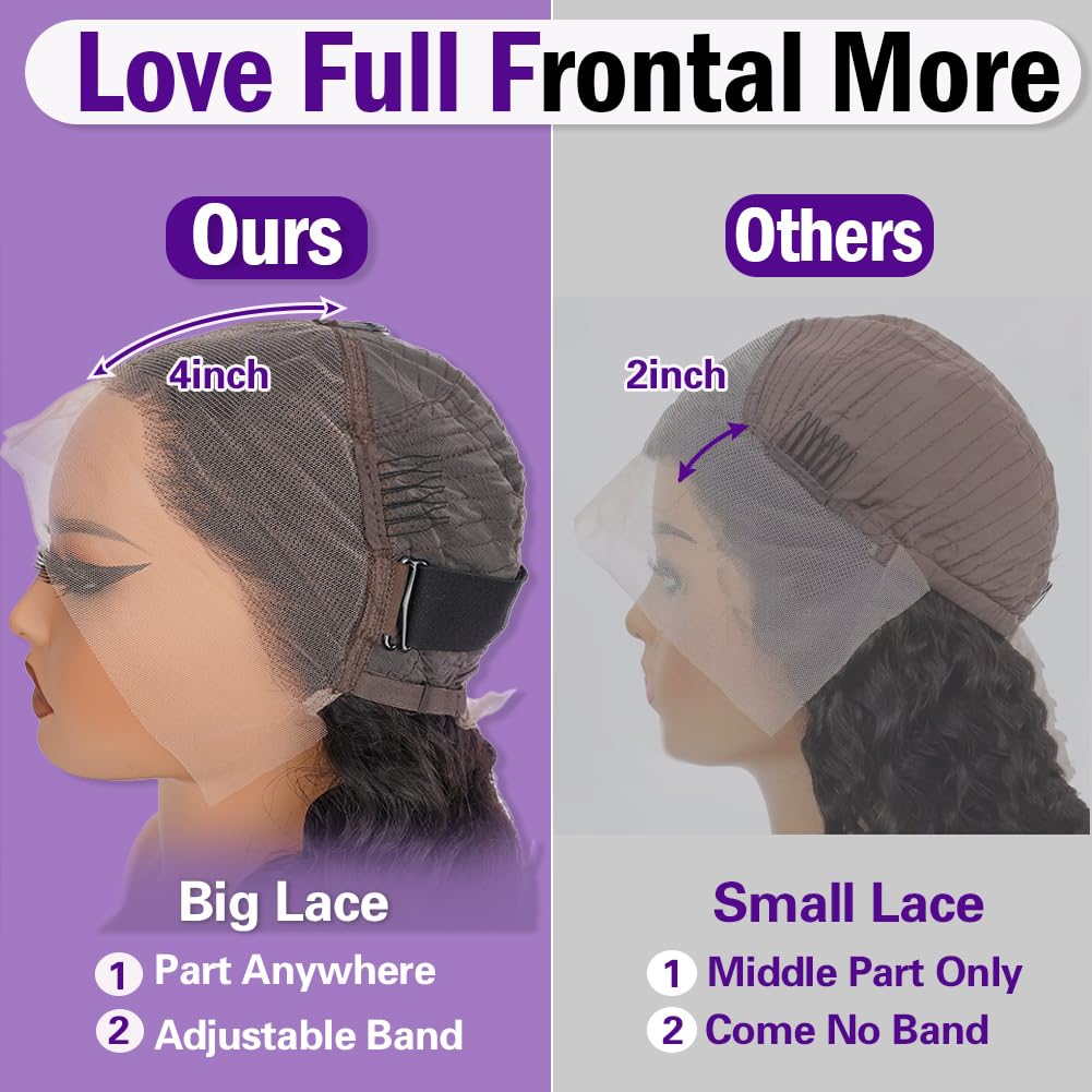 26 Inch Deep Wave Lace Front Wigs Human Hair - 13x4 HD Curly Lace Frontal Wig for Women | Pre Plucked, 180 Density, Glueless, Tangle Free | Perfect for Daily Wear, Parties, Cosplay & Special Occasions