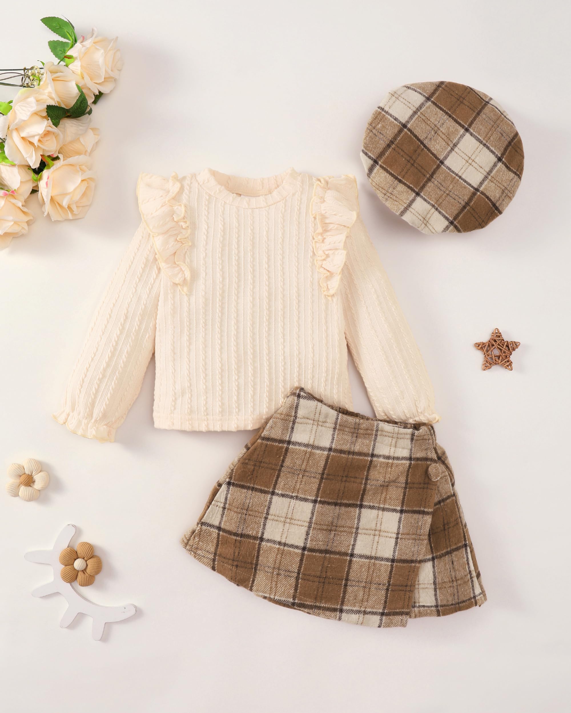 Adorable Toddler Girl Outfit Set - Plaid Mini Skirt & Top for Girls 18M-8T | Cute Kids Clothes for Playdates, School & Special Occasions