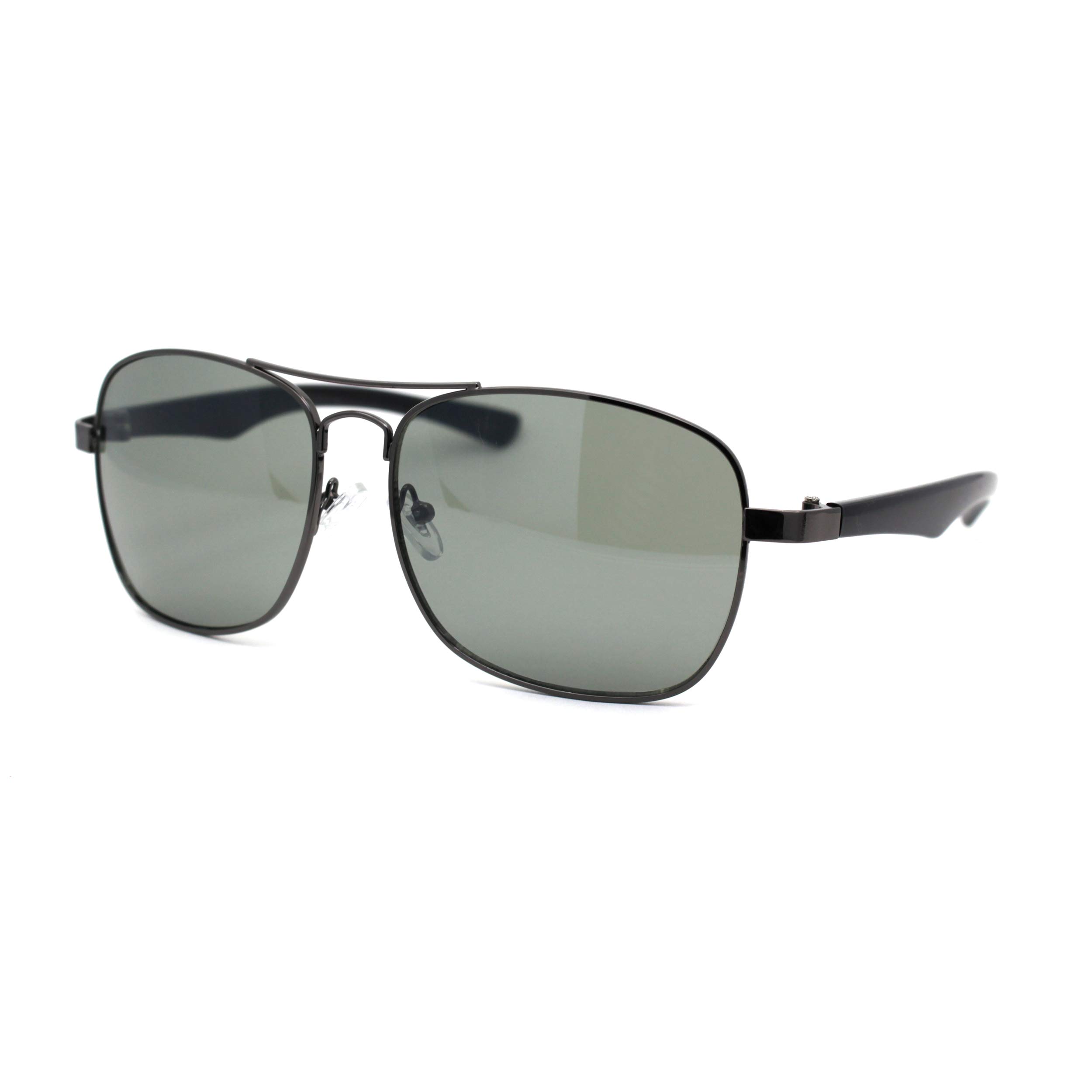 Men's Retro Aviator Sunglasses - Classic Rectangular Metal Frame Polarized UV Protection - Perfect for Driving, Travel & Outdoor Activities