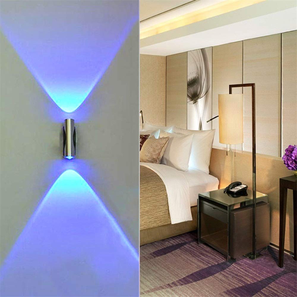 Boealzhl Double-Headed LED Wall Sconce - Modern Indoor/Outdoor Light Fixture for Bedroom, Porch, Bar & Ceiling | Energy-Efficient Blue Lighting for Home Decor & Improvement