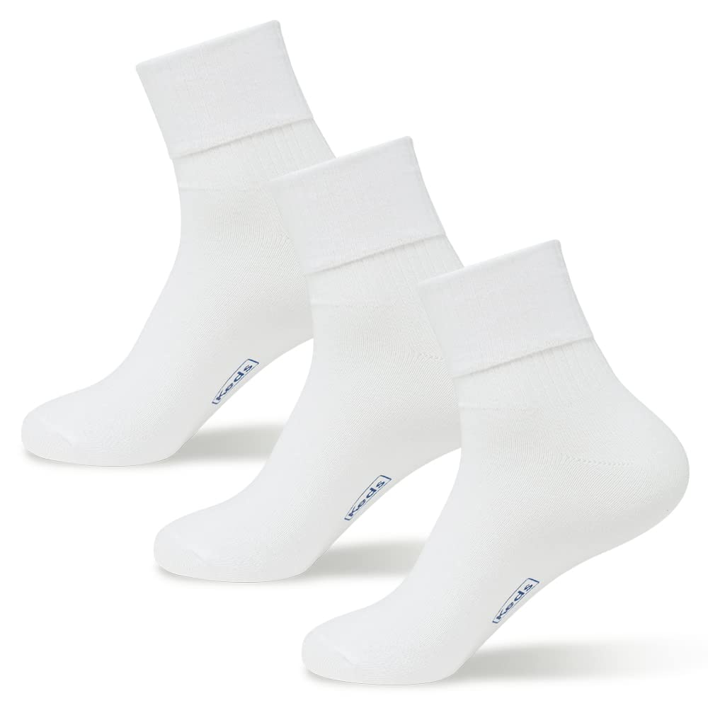 Keds Women's Ankle Socks - Soft Breathable Cotton Cushioned Socks for All-Day Comfort - Perfect for Running, Walking, and Everyday Wear
