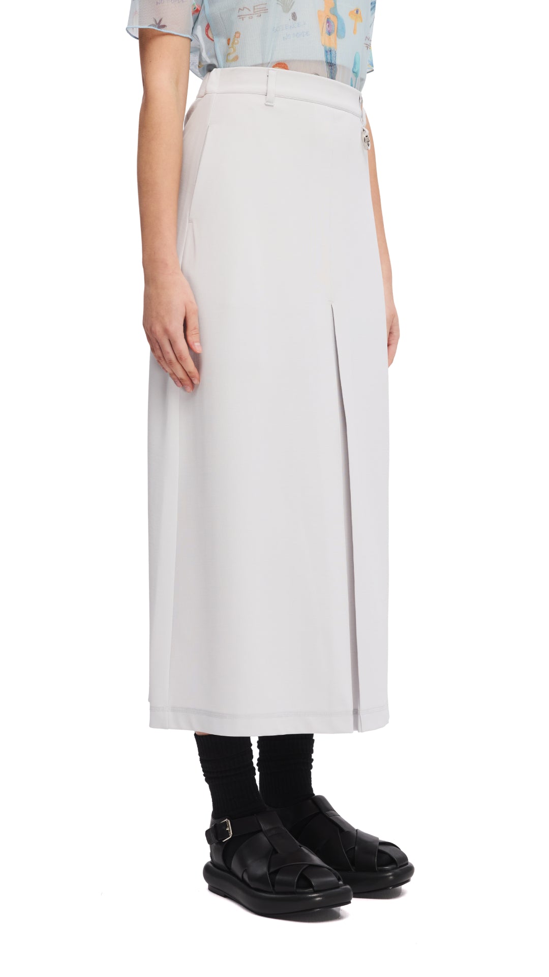 Elegant Pleated Midi Skirt for Women - A-Line Flowy High Waist Skirt with Pockets | Perfect for Office, Date Night & Spring Summer Outfits
