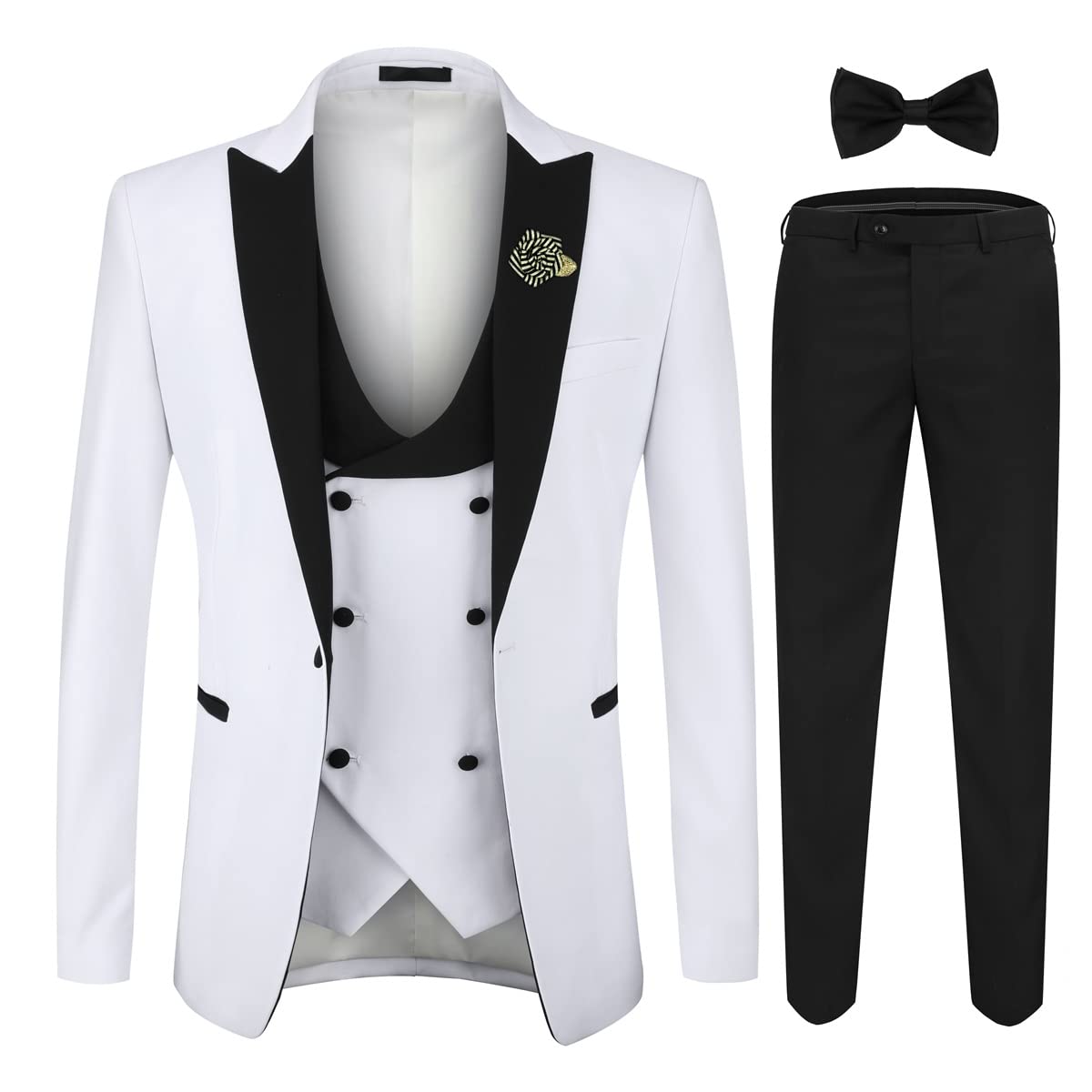 YFFUSHI Men's Slim Fit 3 Piece Suit Set - One Button Blazer, Vest & Dress Pants for Prom, Wedding & Business | Formal Attire for Special Occasions