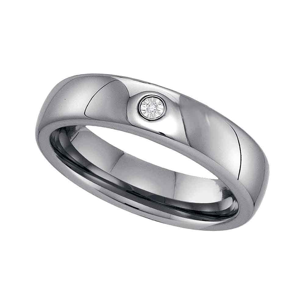 FB Jewels Men's Tungsten Carbide Wedding Ring with Round Diamonds (0.01 Cttw) - Size 13.5 - Durable & Scratch-Resistant Band for Everyday Wear, Anniversary Gifts & Special Occasions