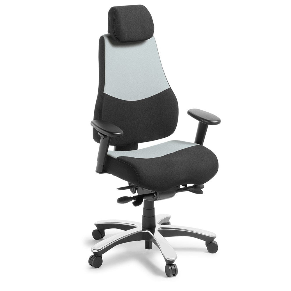 Ergonomic Control Chair with Adjustable Height - Standard Black/Grey Office Chair for Home & Work - Perfect for Gaming, Studying, and Long Work Sessions