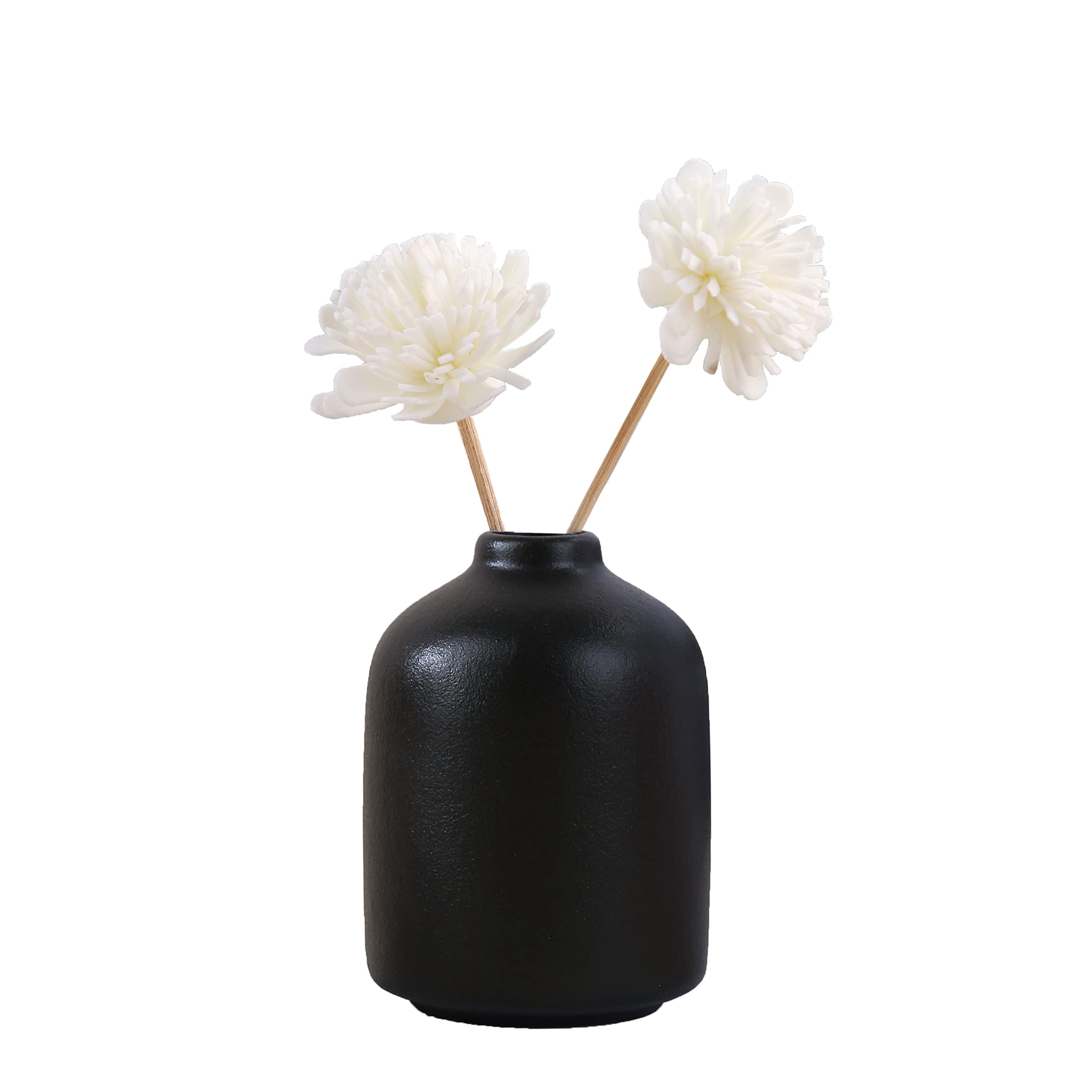 Handmade Ceramic Vase for Home Decor - Large Black Flower Vase for Dried Flowers, Living Room Centerpiece, Wedding & Photo Shoot Props - Perfect Housewarming Gift for Modern Interior Design