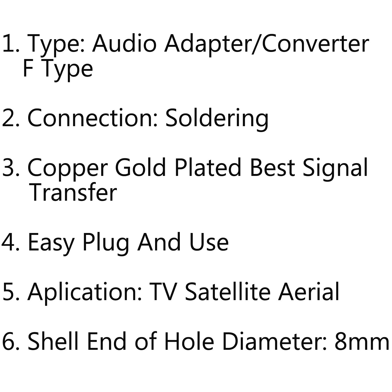 10-Pack F Connector Solder Plug Assembly - Male RF Coaxial Cable for TV Satellite Antenna - Perfect for DIY Cable TV & Satellite Dish Installations