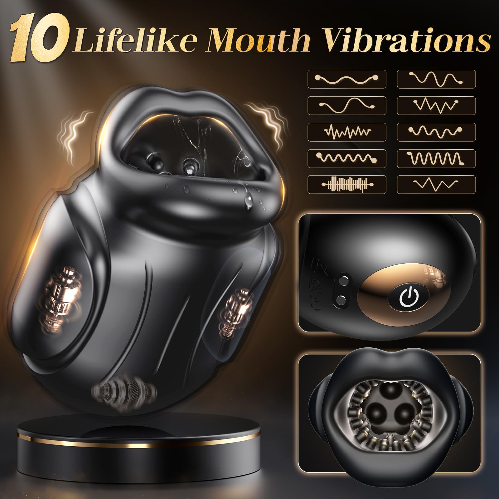 Premium Male Masturbator with 10 Vibration Modes & APP Control - Realistic Blowjob Experience for Men | Adult Sex Toy for Solo Play, Endurance Training & Couples Fun | Waterproof & Discreet Design