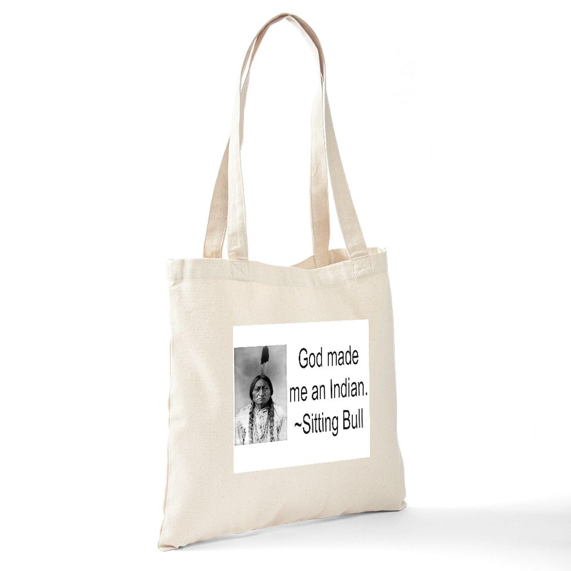God Made Me An Indian Tote Bag - Natural Canvas Reusable Shopping Bag for Groceries, Beach & Everyday Use | Eco-Friendly Cotton Tote with Inspirational Quote