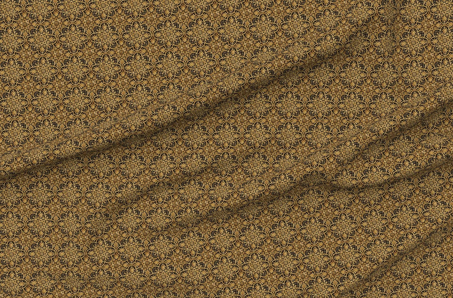 Premium Spoonflower Fabric - Gold Black Antique Holiday Yellow Printed Minky Fabric by The Yard for Sewing, Baby Blankets, Quilt Backing & Plush Toys | Soft DIY Material for Home Decor, Nursery Projects & Handmade Gifts