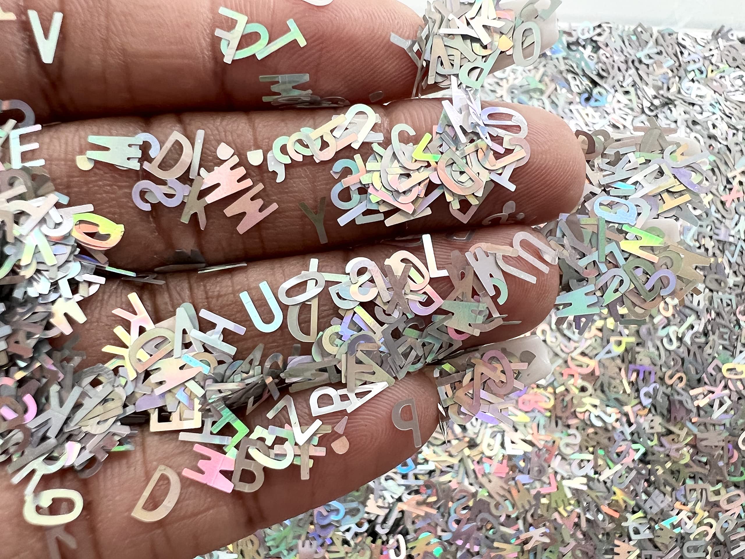 50g Chunky Glitter Sequins for Nail Art, Snow Globes, Tumblers & DIY Crafts - Alphabet Soup Color Mix | Perfect for Party Decor, Scrapbooking & Resin Projects