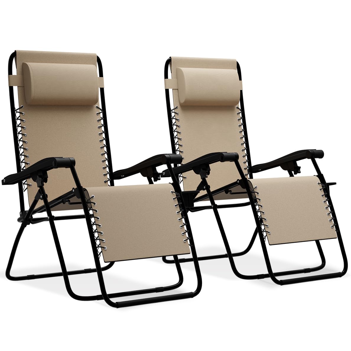 LifeGoods Folding Garden Sun Lounger Chair - Adjustable Zero Gravity Outdoor Recliner for Patio, Poolside, Beach & Camping - Portable & Lightweight Deck Chair for Relaxing in Sun