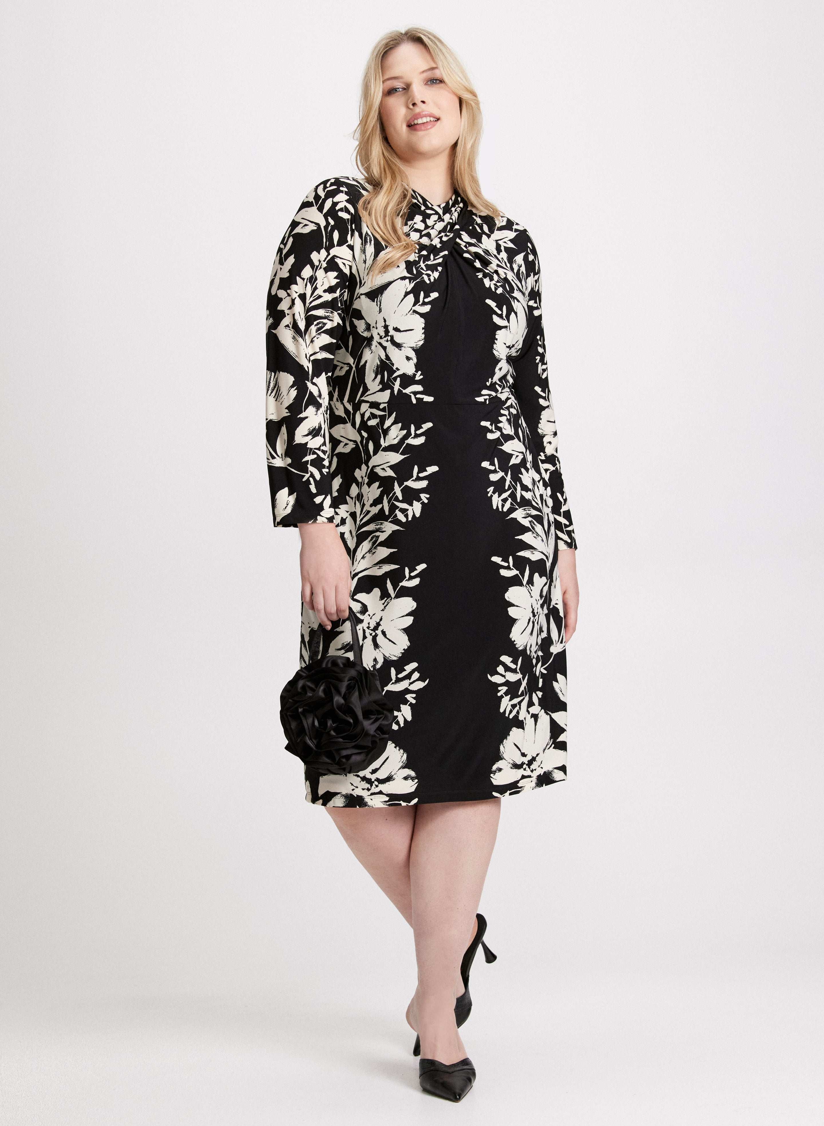 Floral Print Summer Dress for Women - Elegant A-Line Casual Dress with Placement Floral Design, Perfect for Beach, Party & Vacation
