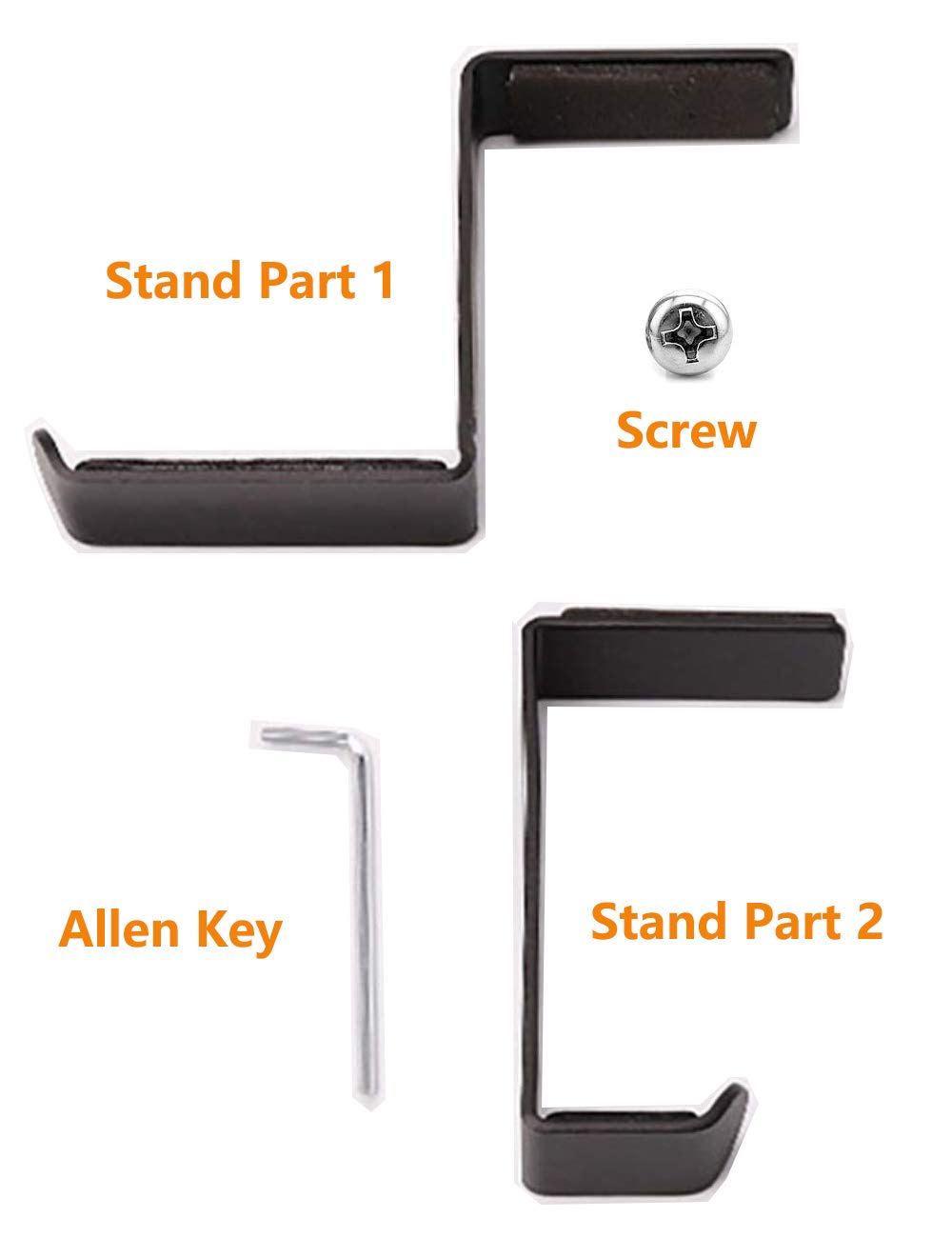 Adjustable Universal Headphone Stand Holder - Desk & Shelf Mount Hanger Hook for Gaming Headsets, Earphones, PC Accessories - Durable Black Display Bracket for Home, Office & Gaming Setup