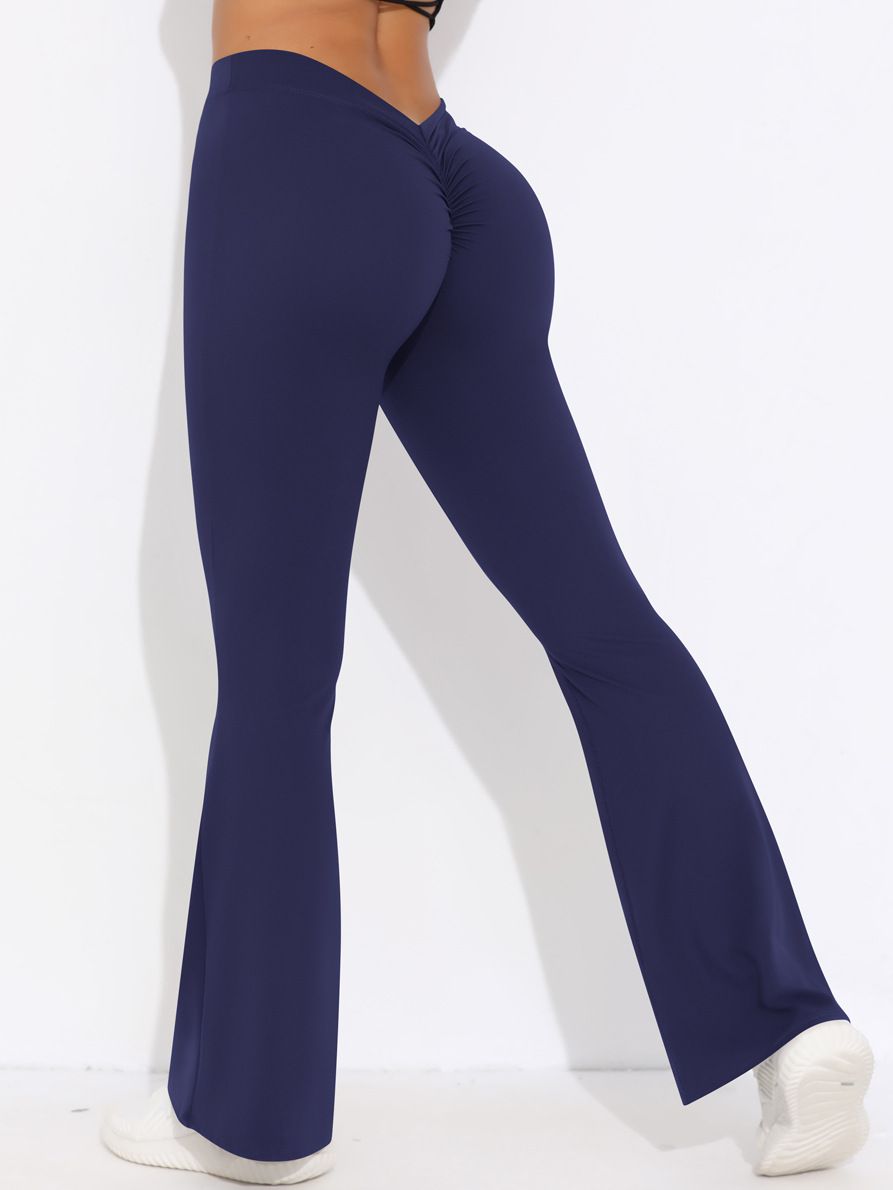 ZASUWA Women's V-Shaped Waist Scrunch Butt Lifting High Waisted Quick Dry Flare Leggings - Perfect for Yoga, Workout & Casual Wear