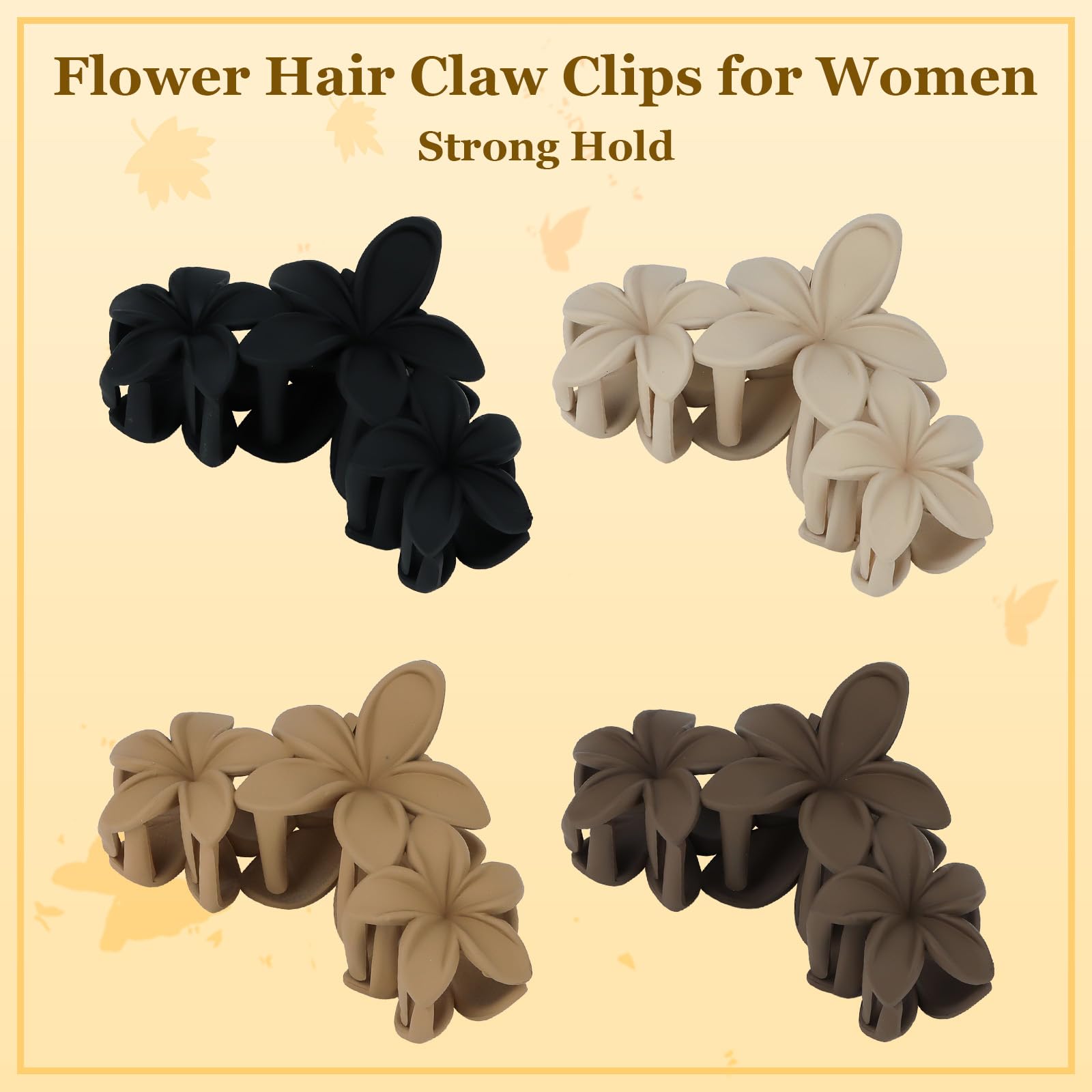 Ondder Large Matte Claw Hair Clips for Women - 4.5 Inch Non-Slip Strong Hold Hair Clips for Thick Hair, Hair Accessories - Perfect for Updos, Ponytails and Everyday Hairstyles