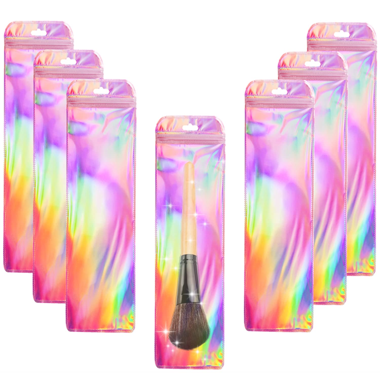 100 Pack Holographic Resealable Ziplock Bags 2.5x9