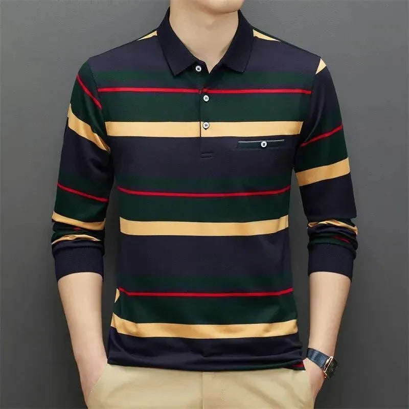 Men's Polo Shirt 95% Cotton Long Sleeve Casual Button Down Shirt - Multi Color Options for Work, Golf & Everyday Wear