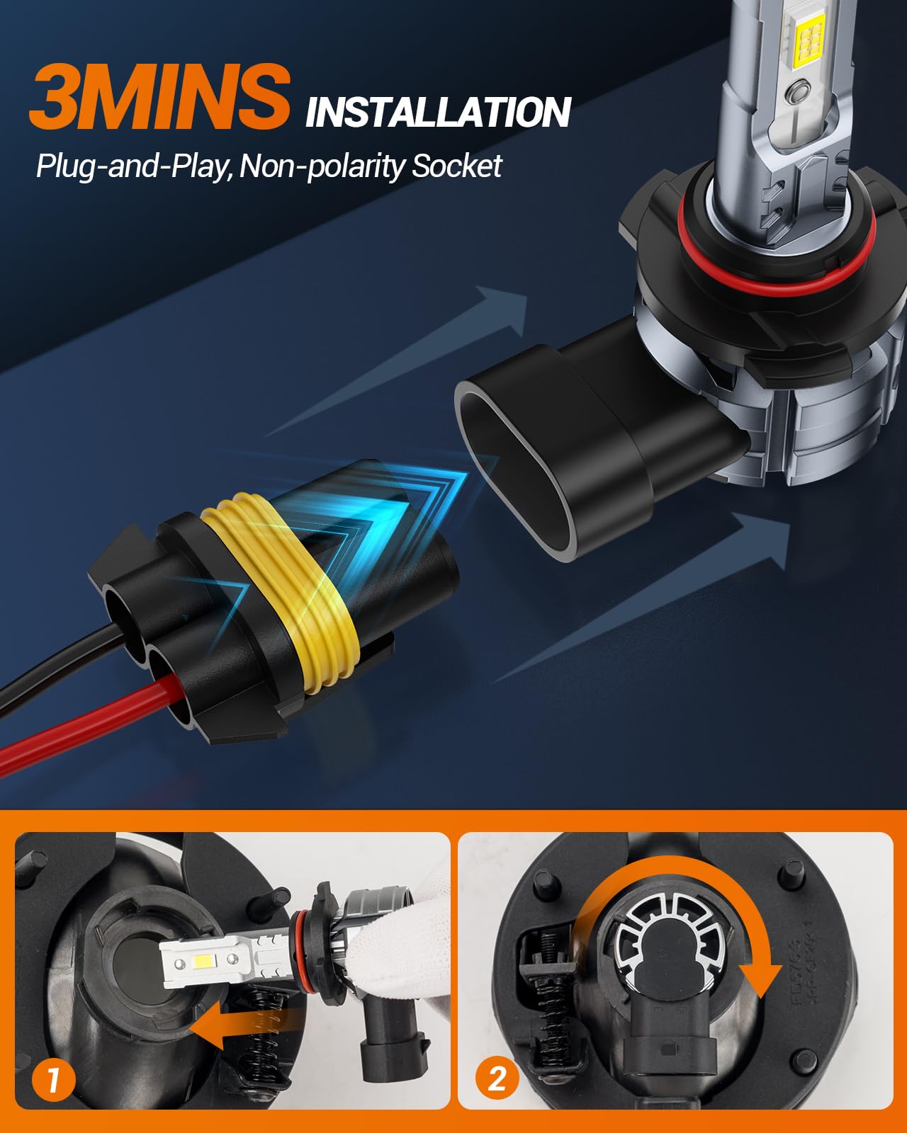 SEALIGHT S2S H13 H10 LED Headlight Bulbs Combo Kit - 44000LM Ultra Bright, 14000RPM Cooling Fan, 1:1 Design for 9140 9008 Fog Lights - Plug & Play Replacement (Pack of 4) - Perfect for Night Driving, Off-Roading & Extreme Weather Conditions