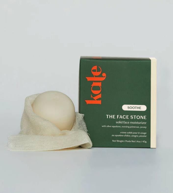 Kate McLeod Soothe Face Stone - 1.4 oz Solid Face Moisturizer Refill for Dry Skin - Natural Skincare for Face & Body Massage - Perfect for Travel & Daily Hydration Routine