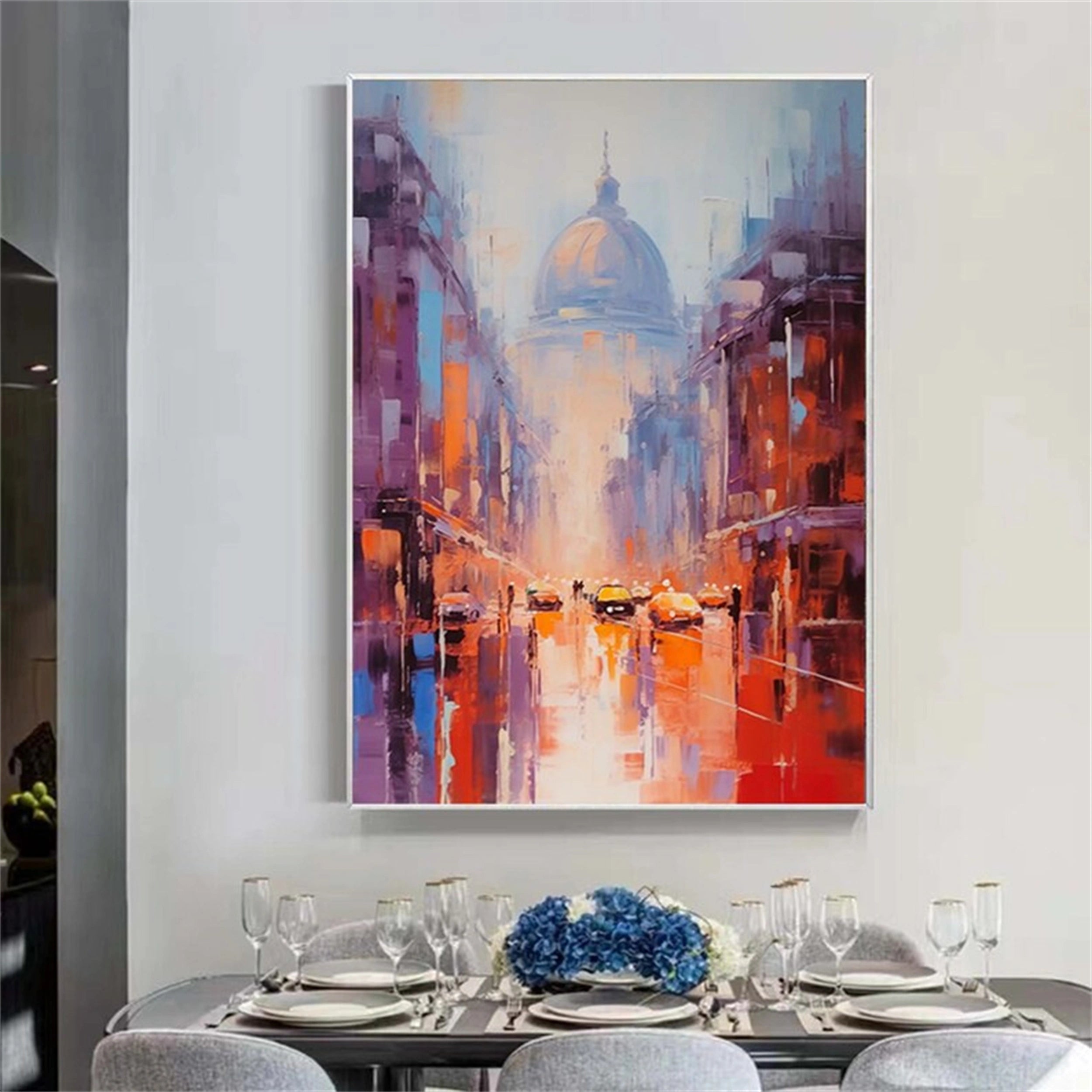 Urban Landscape Painting #UL 025 - Modern Wall Art for Home & Office Decor - Perfect for Living Room, Bedroom or Workspace