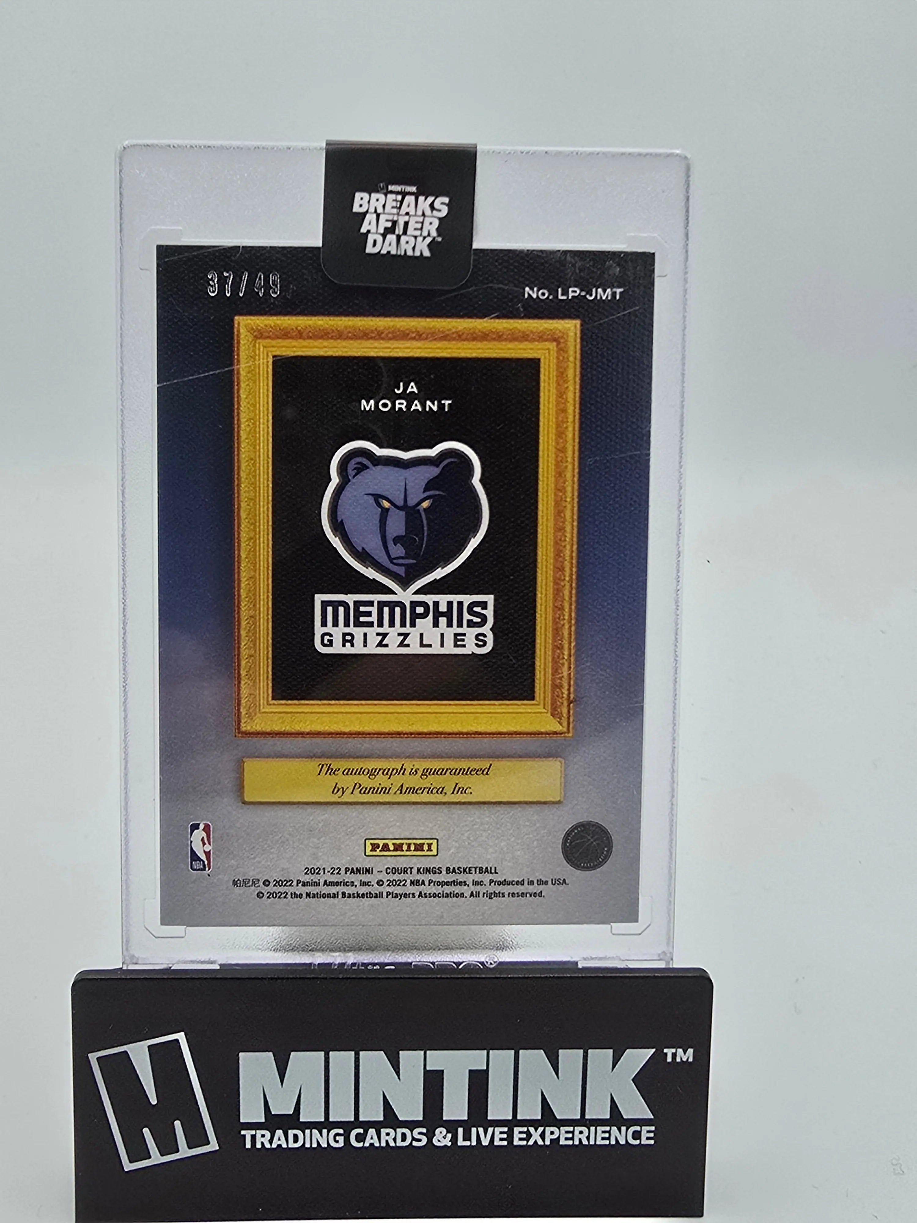 2021-22 Panini Court Kings Ja Morant Ruby Legacy Portraits Autograph Card 37/49 - NBA Basketball Trading Card for Collectors & Fans - Perfect for Display, Investment & Memorabilia Collections