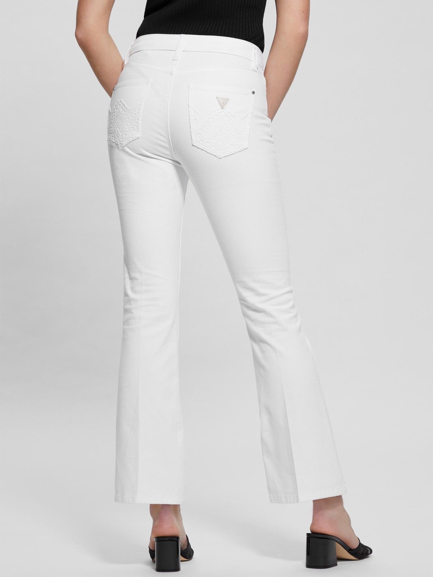 High Rise Sexy Flare Denim Jeans for Women - White Wash Vintage Style | Perfect for Date Night & Casual Outfits
