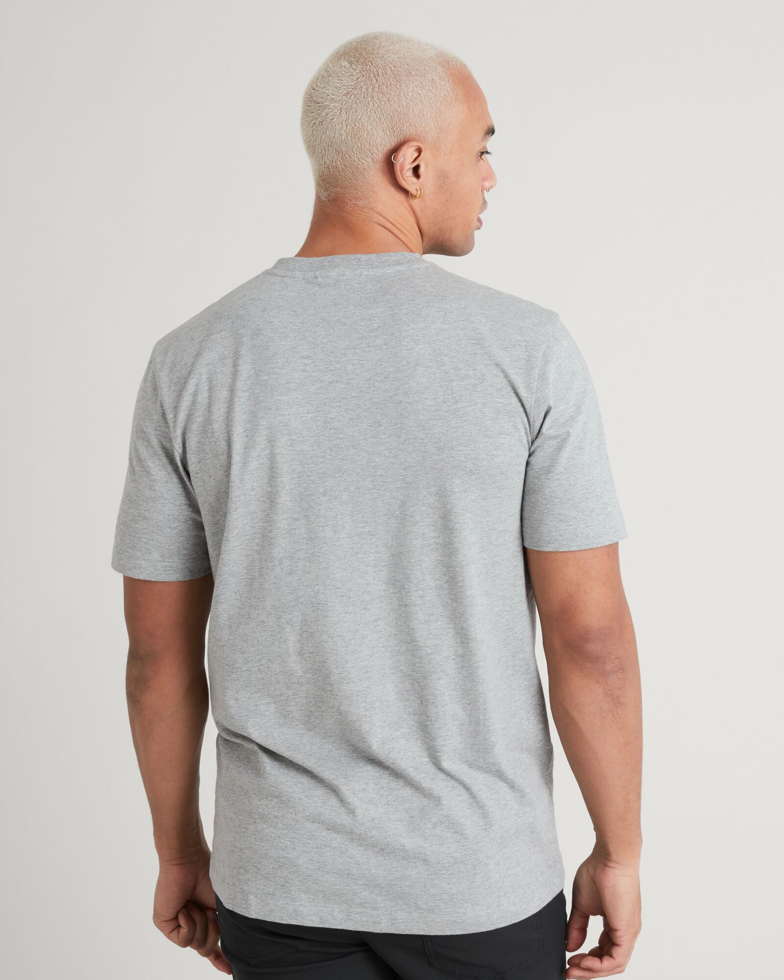 KMD Solid Men's Short Sleeve T-Shirt - Light Grey Marle - Casual Comfort Fit for Everyday Wear & Summer Outfits