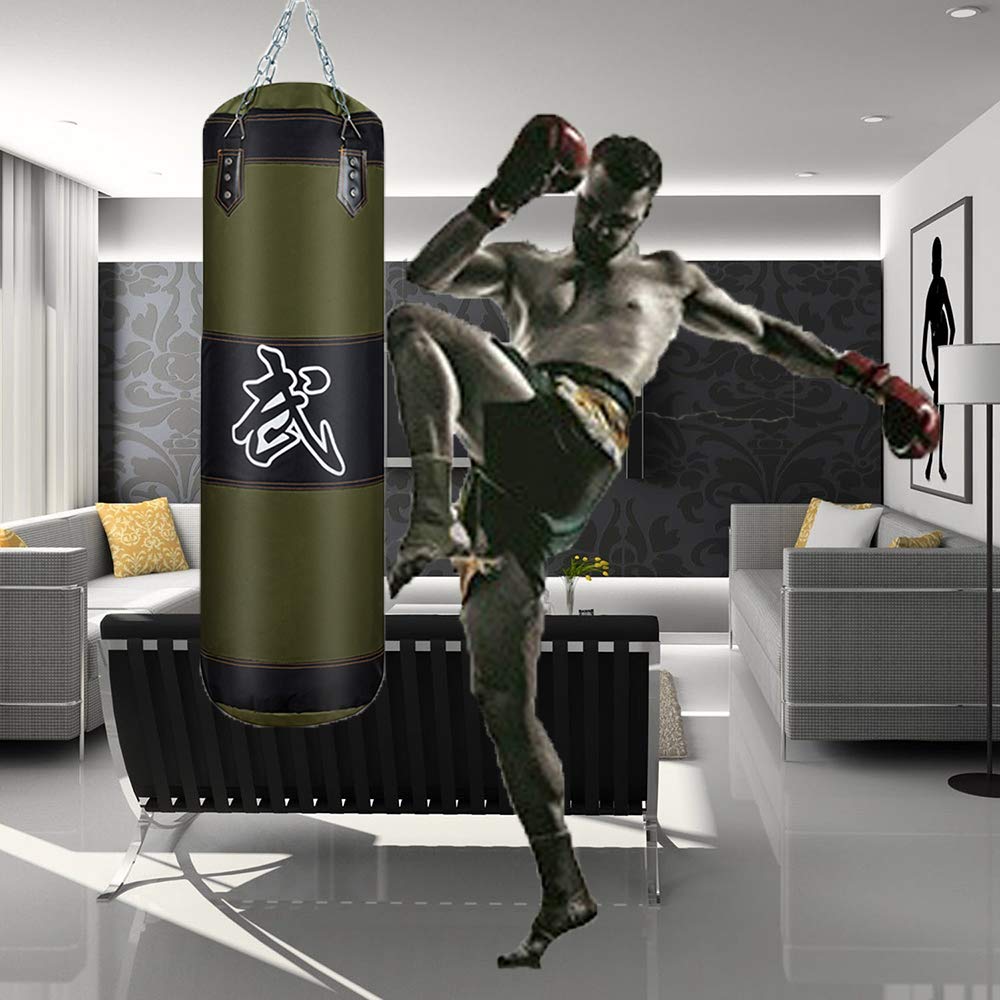 SFEEXUN Heavy Punching Bag Set for Men, Women & Kids - Unfilled Boxing Bag with Gloves, Chain & Ceiling Hook - Perfect for MMA, Kickboxing, Muay Thai, Karate & Taekwondo Training - Ideal for Home Gym, Garage or Backyard Workout