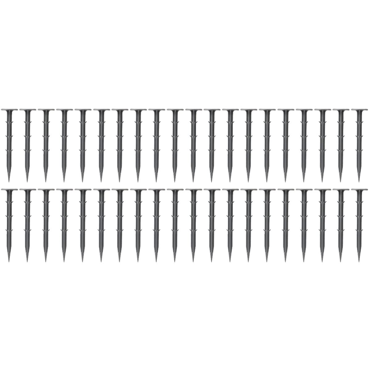 Yardwe 100-Pack 5.9 Inch Multifunctional Plastic Garden Stakes - Heavy Duty Rustproof Plant Support Anchors for Outdoor Gardening, Landscaping & Vine Support (Ground Nails for Flowers, Vegetables & Plants)