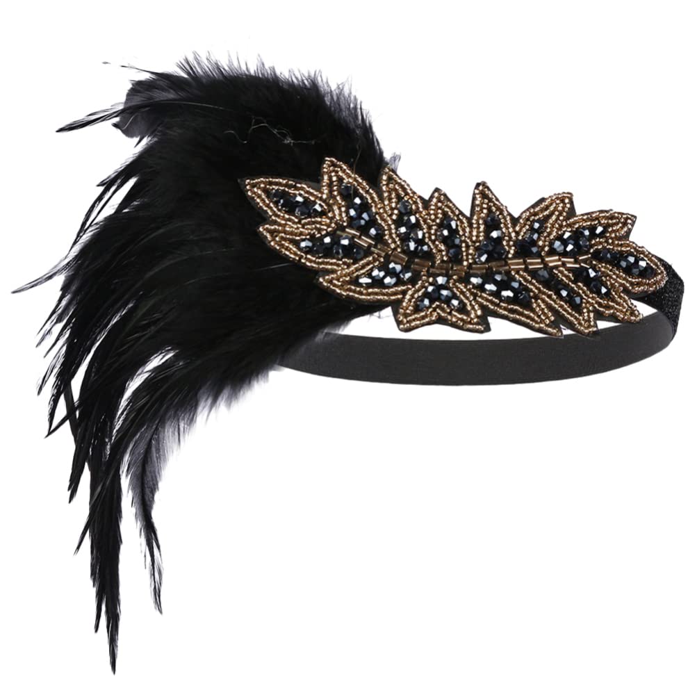 OSALADI 1920s Flapper Headband for Women - Vintage Glitter Headpiece for Costume Parties, Weddings & Dance Events (Navy Blue) | Perfect Gatsby-Themed Accessory & Roaring 20s Outfit Enhancer