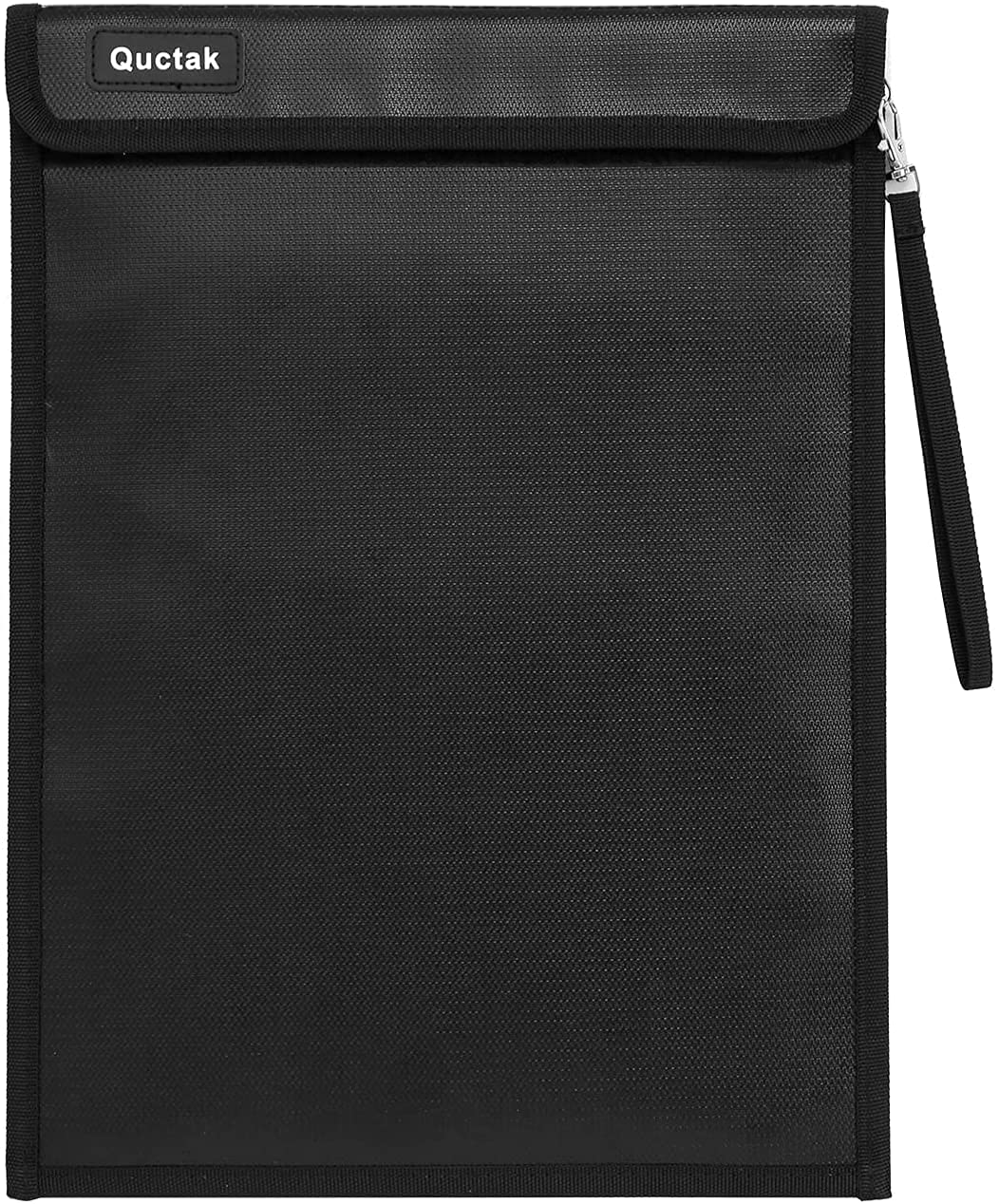 Fireproof Document Bag 15x11 Inches - Waterproof & Fire Resistant (2000℉) Money Safe with Strap & Zipper - Protect Valuables, Jewelry, Legal Papers, Files & Tablets - Ideal for Home, Office & Travel Safety (Black)