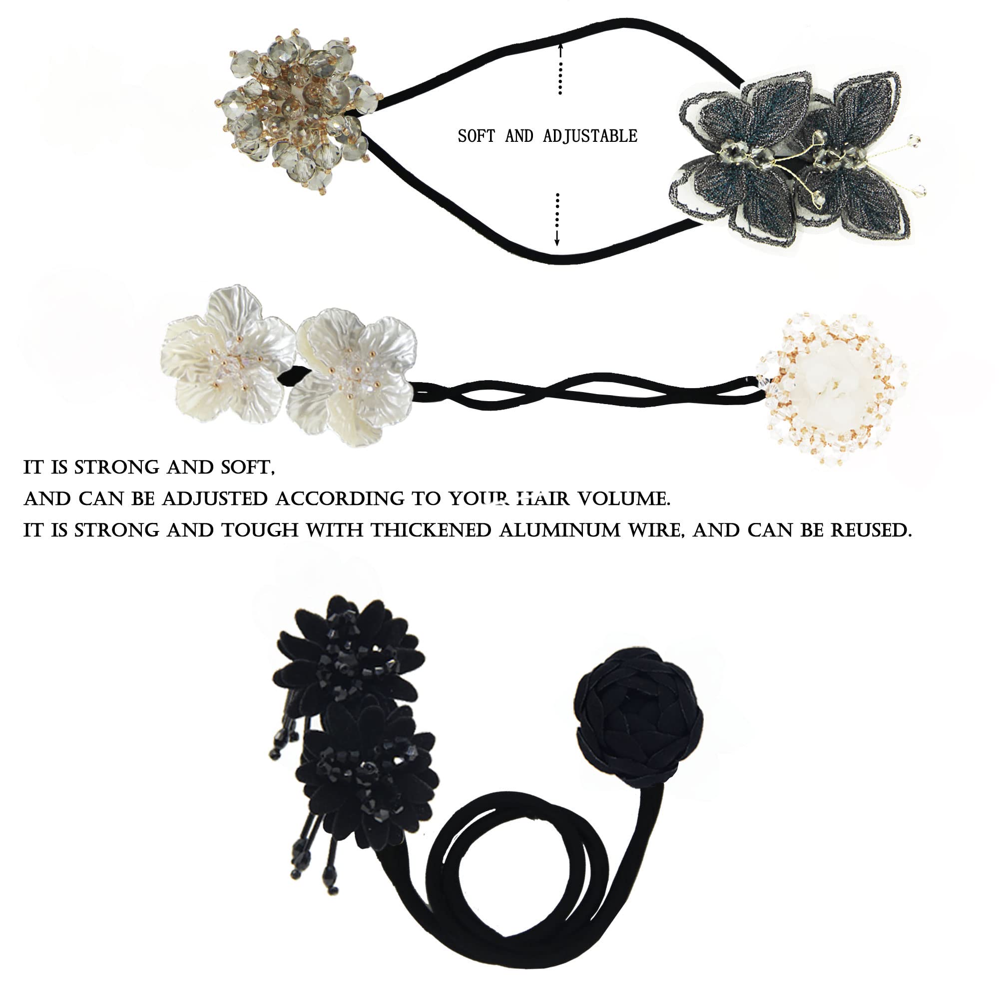 3-Piece Hair Accessory Set for Women & Girls - Round Bun Maker, Crown Hairstyle Shaper, Lazy Hair Curler Bun Clips (Style 3) - Perfect for Everyday Styling, Parties & Special Occasions