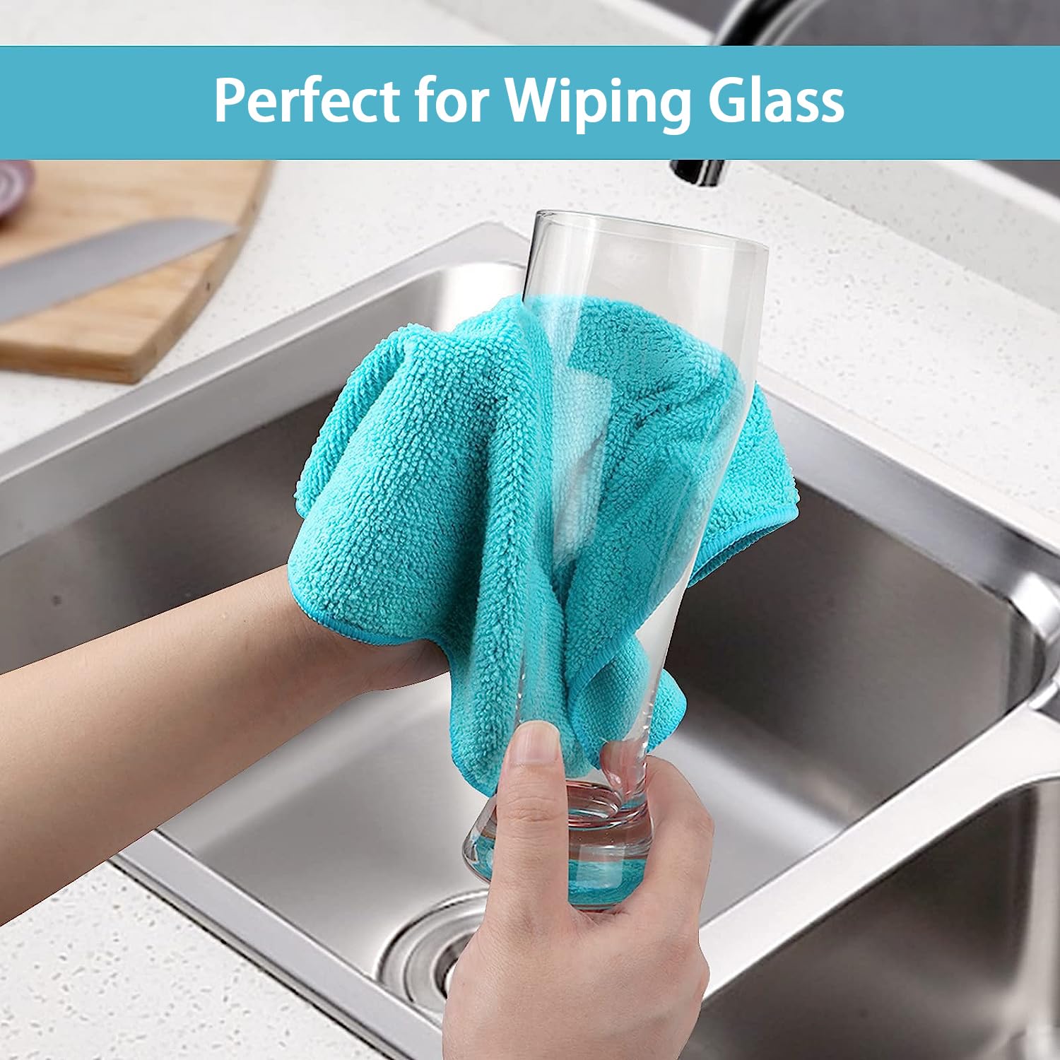 Premium Microfiber Cleaning Cloths 50-Pack - 4 Colors for Home & Car Care