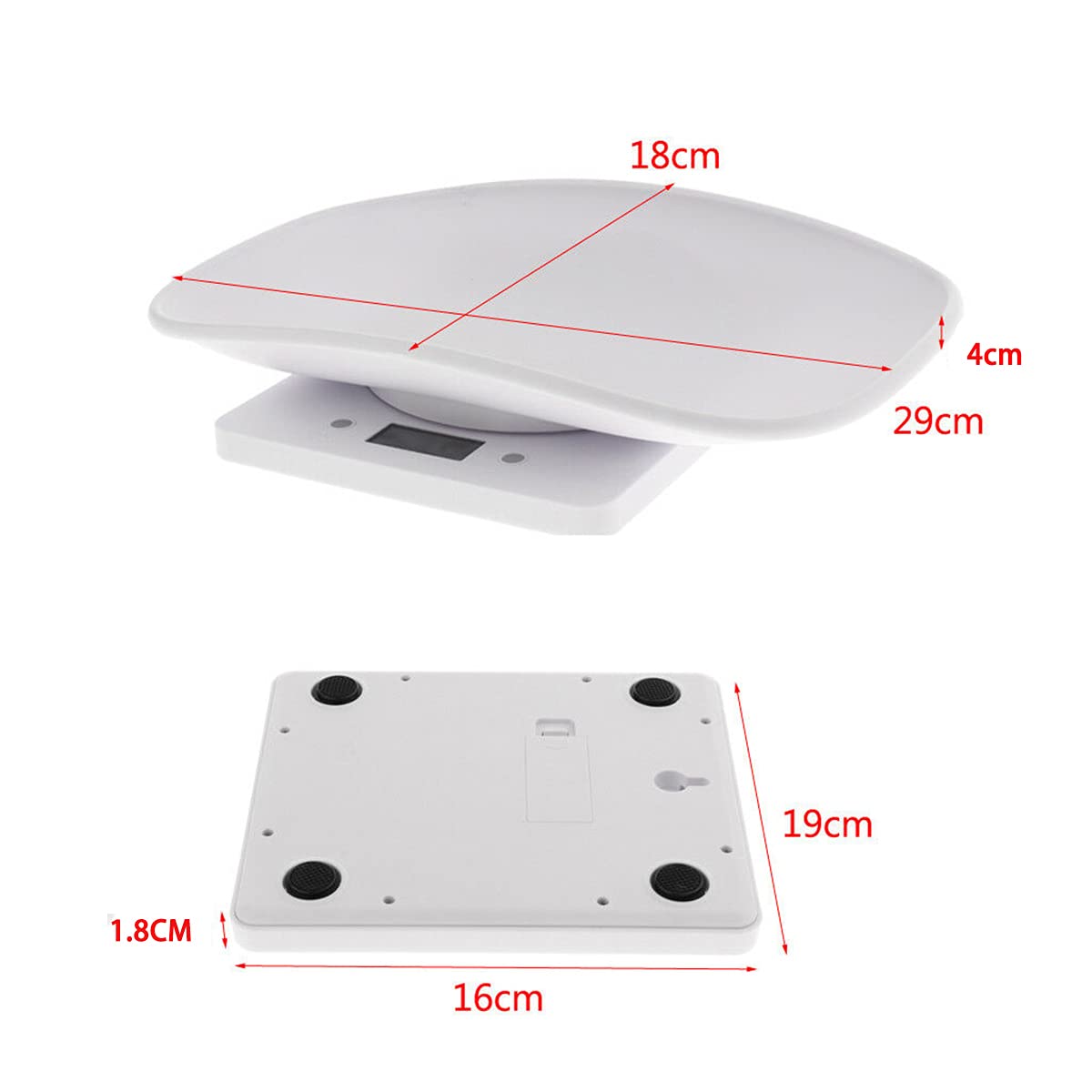 Haokaini Digital Pet Scale - 10KG Capacity Multi-Function Baby & Animal Scale with LCD Display & Comfortable Curved Platform - Perfect for Newborn Pets, Dogs, Cats Weight Monitoring at Home or Vet Clinic