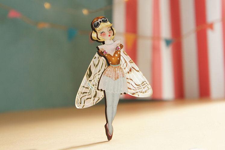 Laliblue Butterfly Woman Halloween Brooch Pin - Elegant Costume Jewelry for Women, Cosplay & Gothic Fashion Accessories - Perfect for Halloween Parties, Costume Events & Themed Outfits