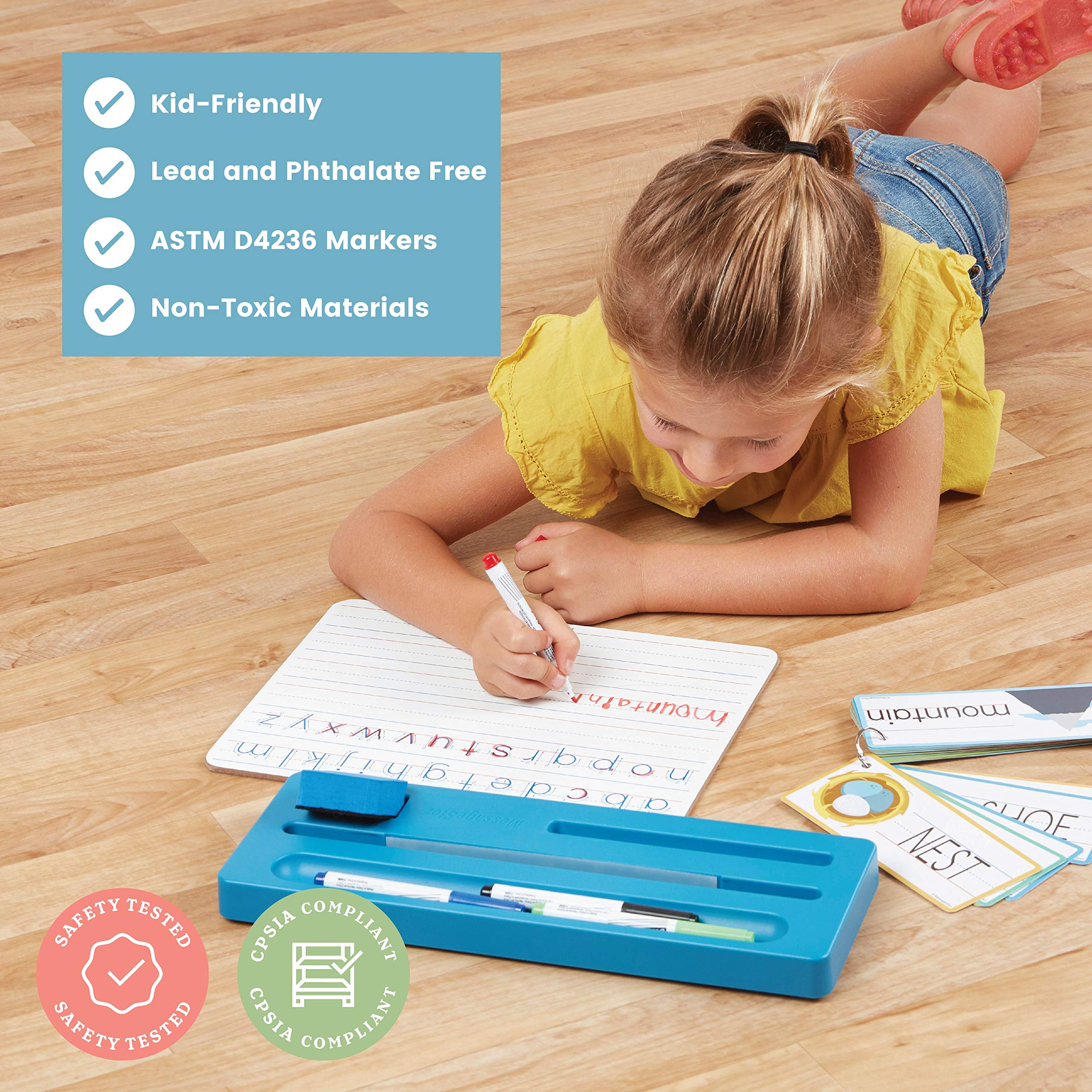 ECR4Kids Handwriting Practice Kit - Tracing Cards, Dry Erase Pens & Eraser for Kids - Learn to Write Alphabet & Numbers - Perfect for Preschool, Kindergarten & Homeschool Learning